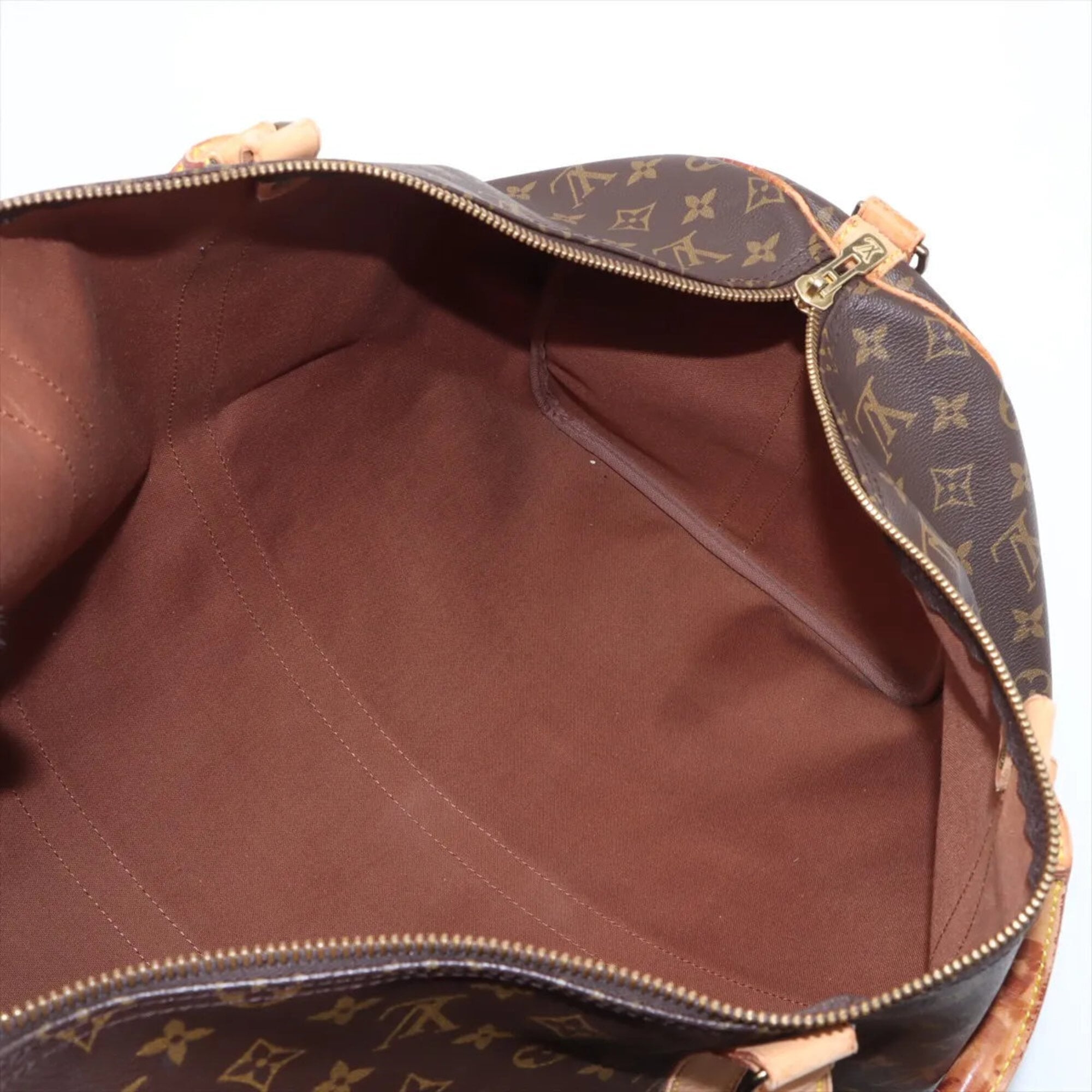 Louis Vuitton Brown Leather Coated Canvas Boston Bag Tote Bag (Pre-Owned)