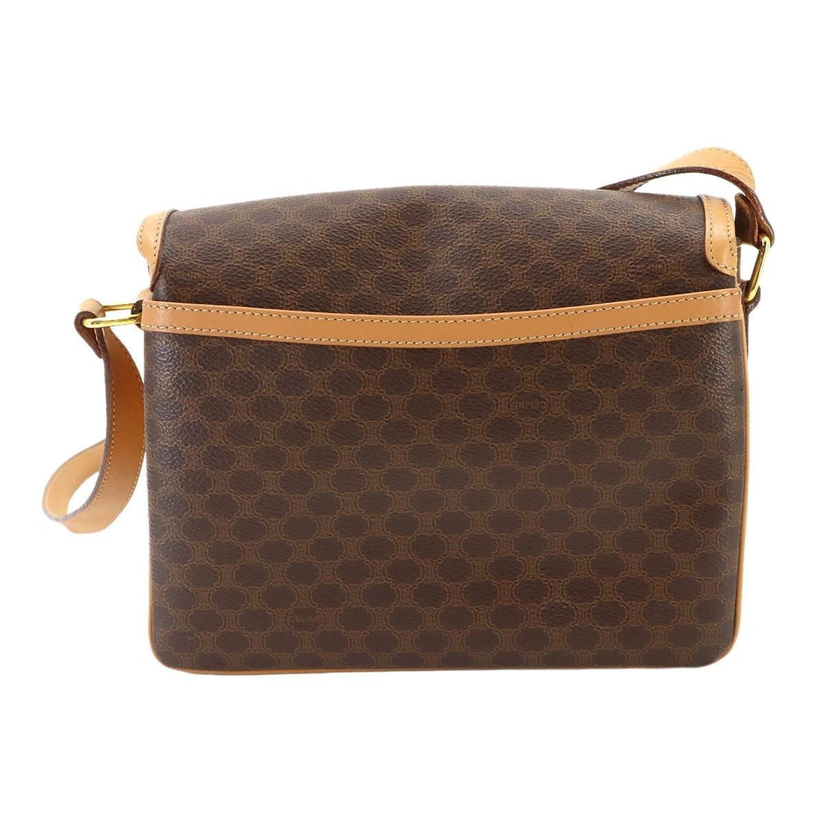 Celine Macadam Brown Pvc Leather Handbag Shoulder Bag (Pre-Owned)