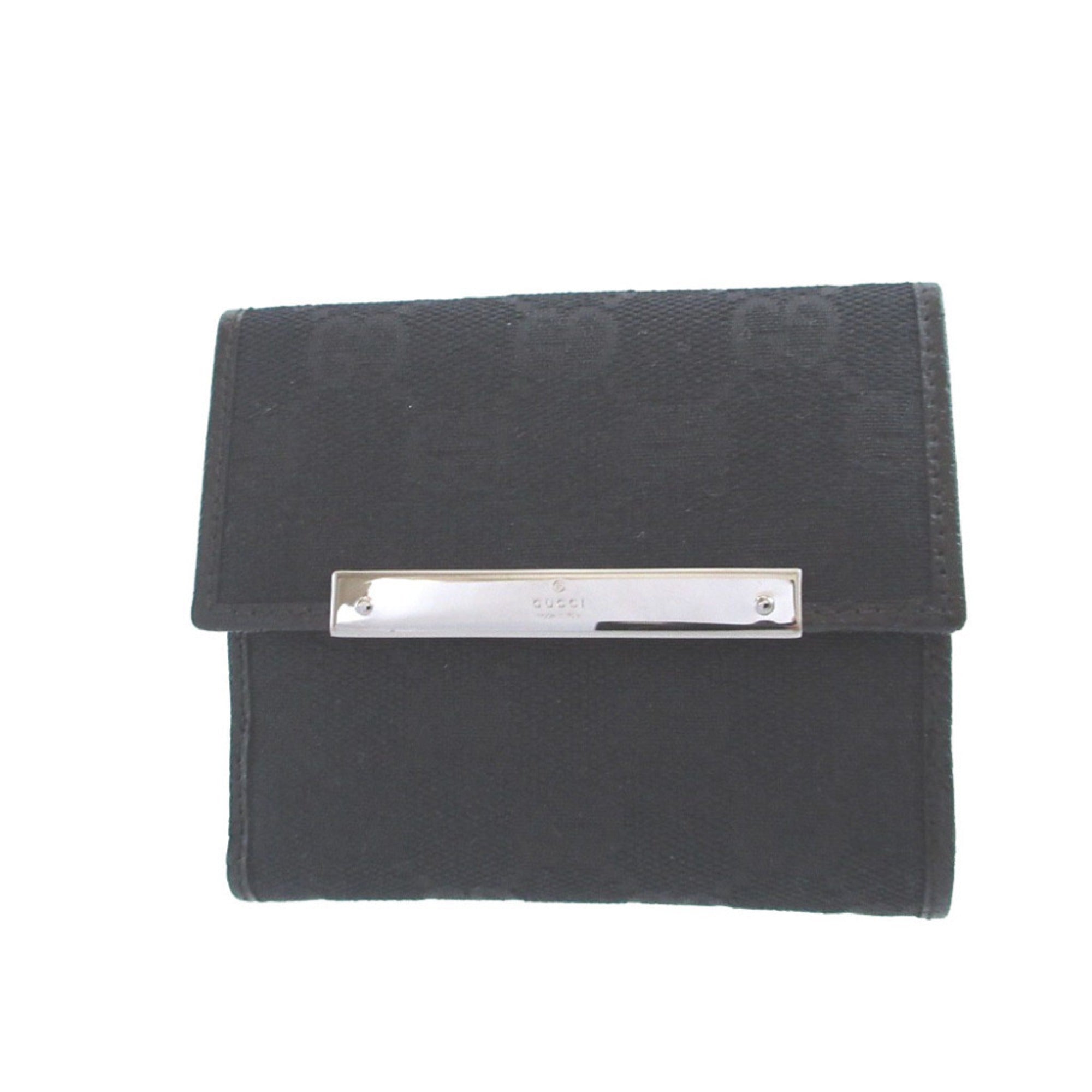 Gucci Black Gg Canvas Leather Wallet (Bi-Fold) (Pre-Owned)