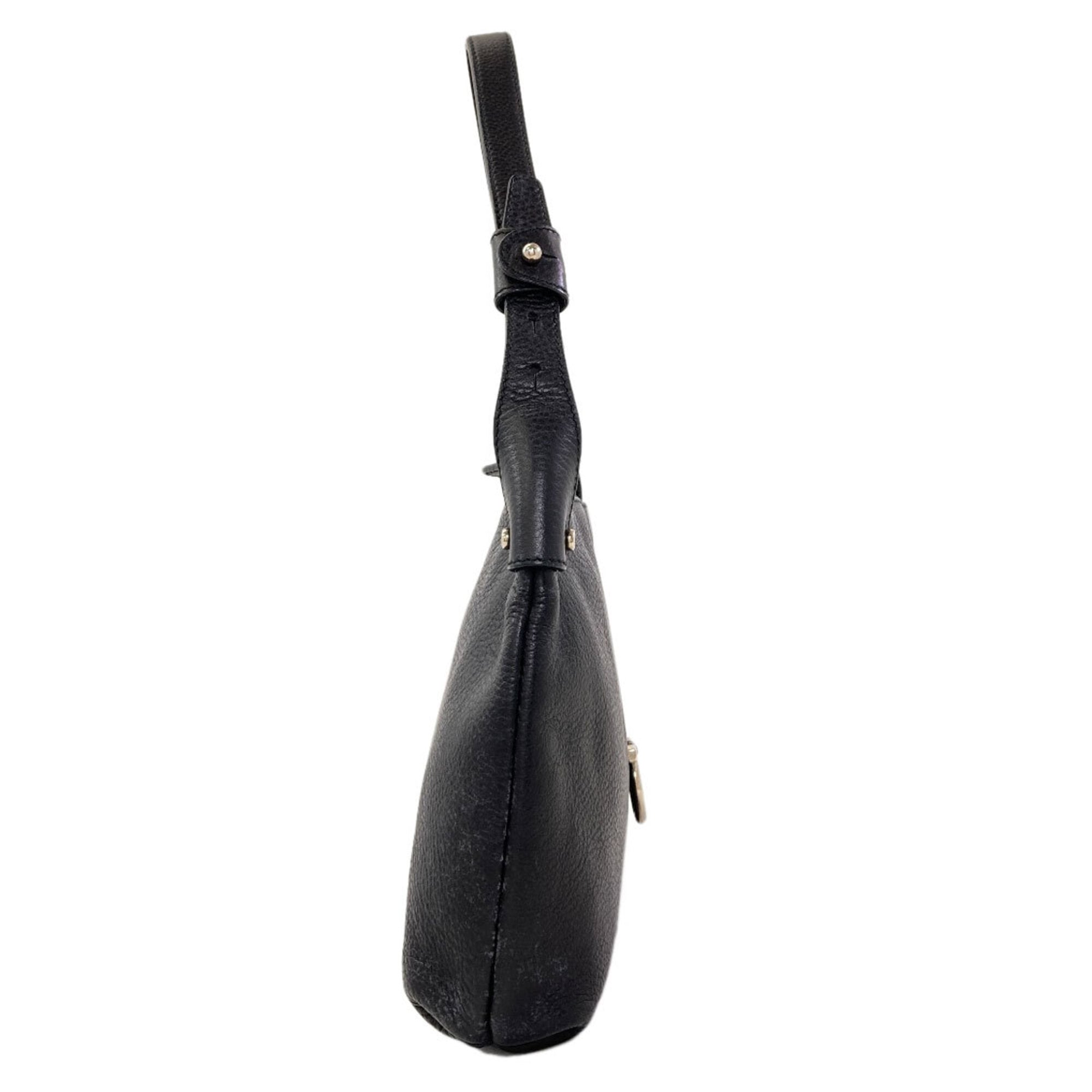 Salvatore Ferragamo Black Leather Shoulder Bag (Pre-Owned)