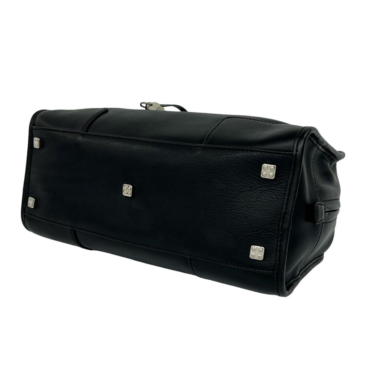 Loewe Black Leather Boston Bag Handbag Tote Bag (Pre-Owned)