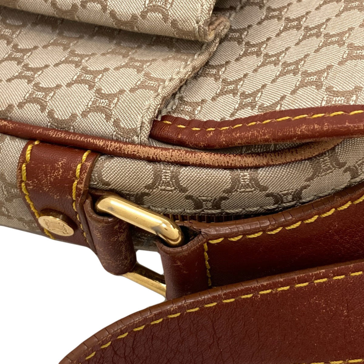 Celine Brown Canvas Shoulder Bag (Pre-Owned)