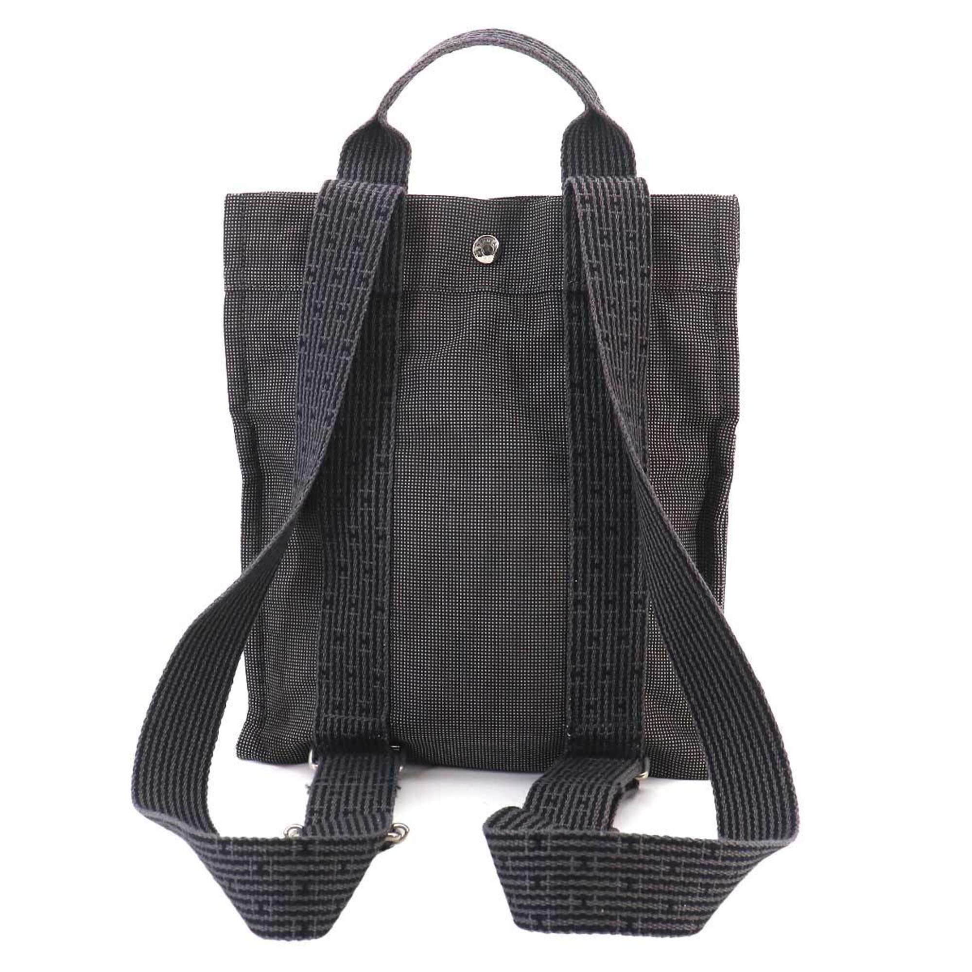 Hermes Gray Canvas Backpack (Pre-Owned)