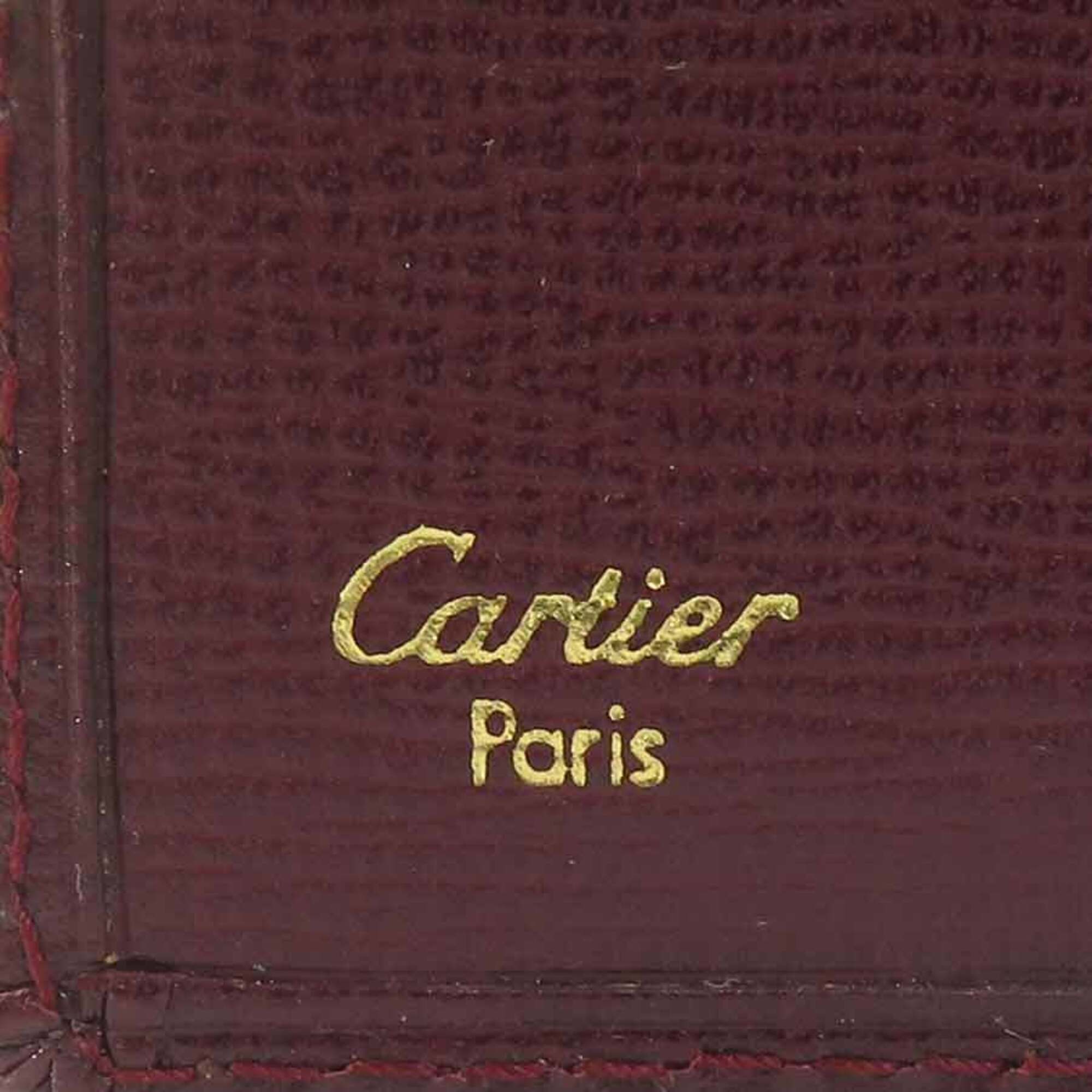 Cartier Bordeaux Leather Wallet (Tri-Fold) (Pre-Owned)