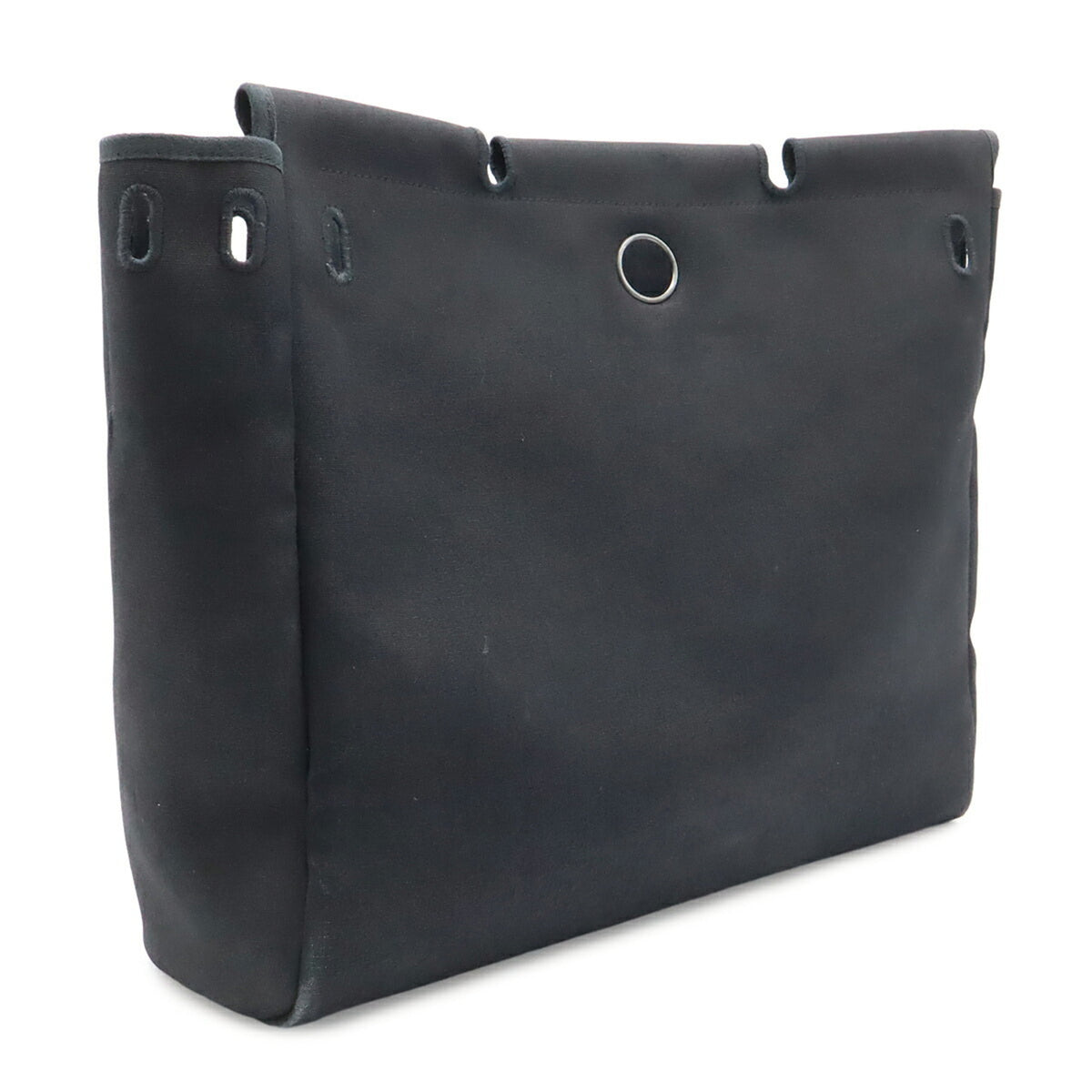 Hermes Black Toile Officier Leather Handbag Shoulder Bag (Pre-Owned)