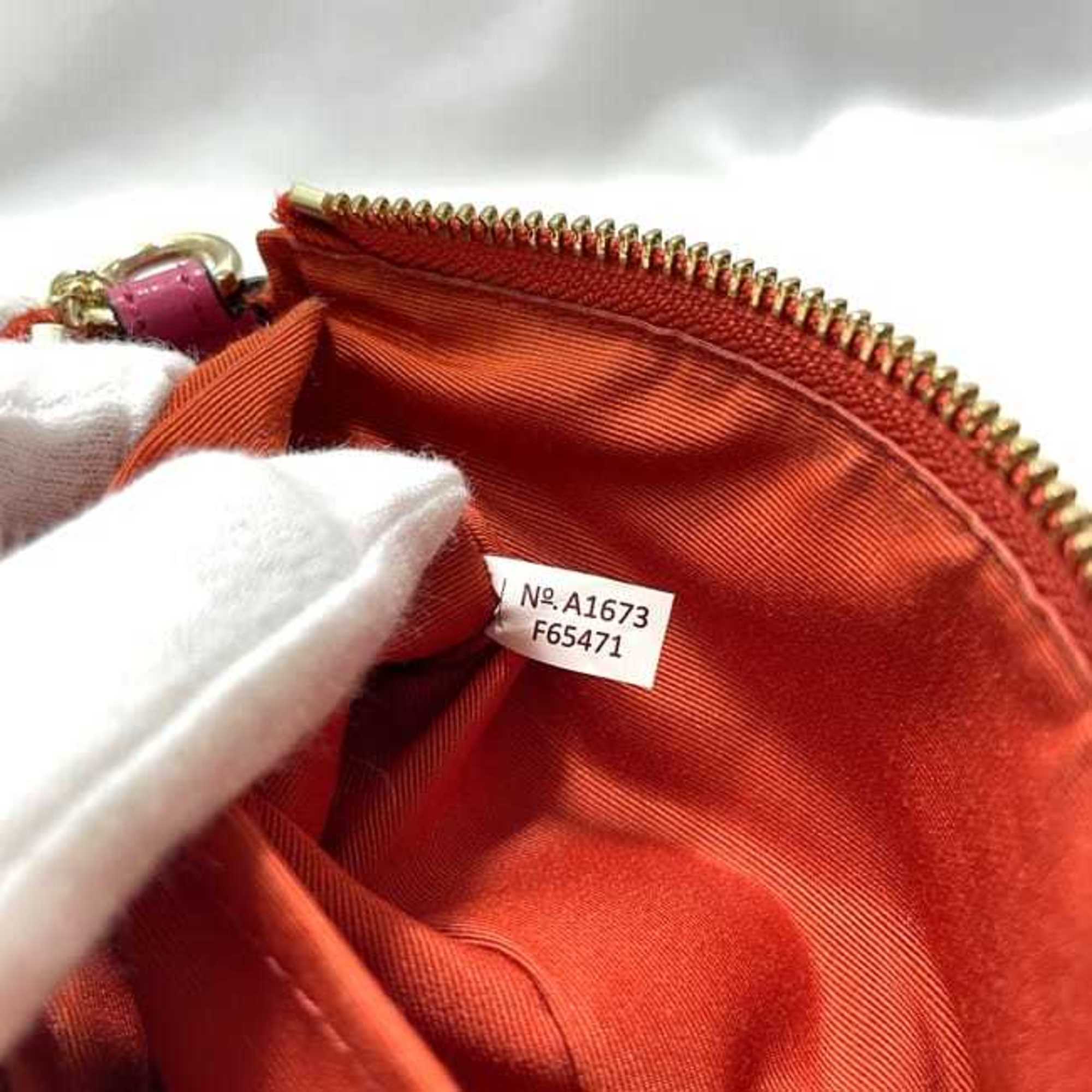 Coach Pink Pvc Leather Pouch (Pre-Owned)