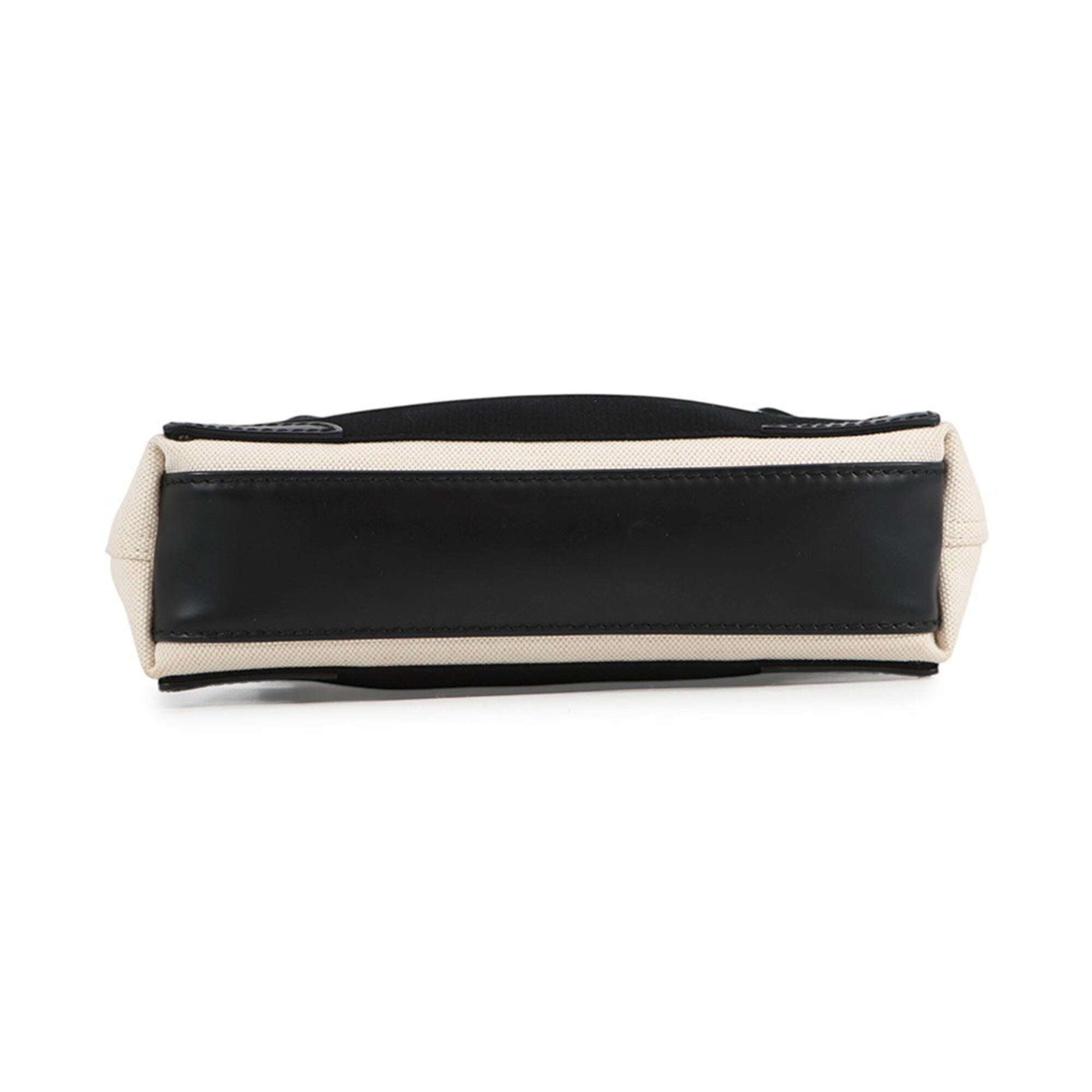 Balenciaga Black White Canvas Leather Handbag Pouch (Pre-Owned)