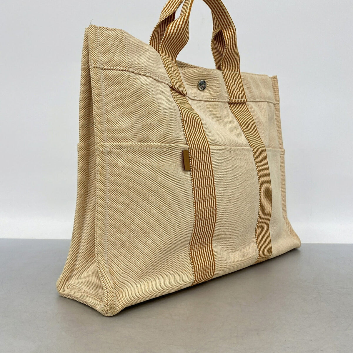 Hermes Orange Canvas Tote Bag (Pre-Owned)