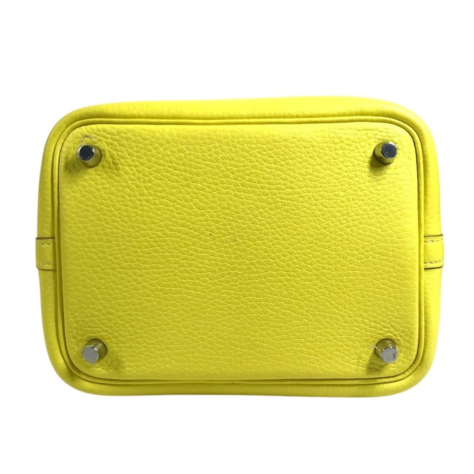 Hermes Yellow Taurillon Clemence Leather Handbag Tote Bag (Pre-Owned)