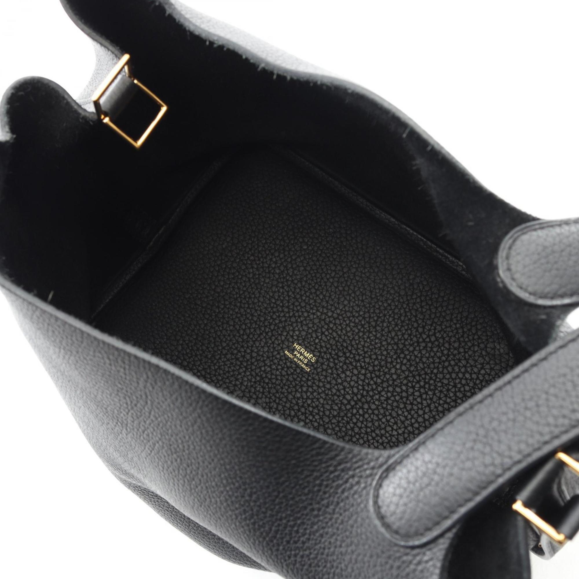 Hermes Black Taurillon Clemence Leather Handbag (Pre-Owned)