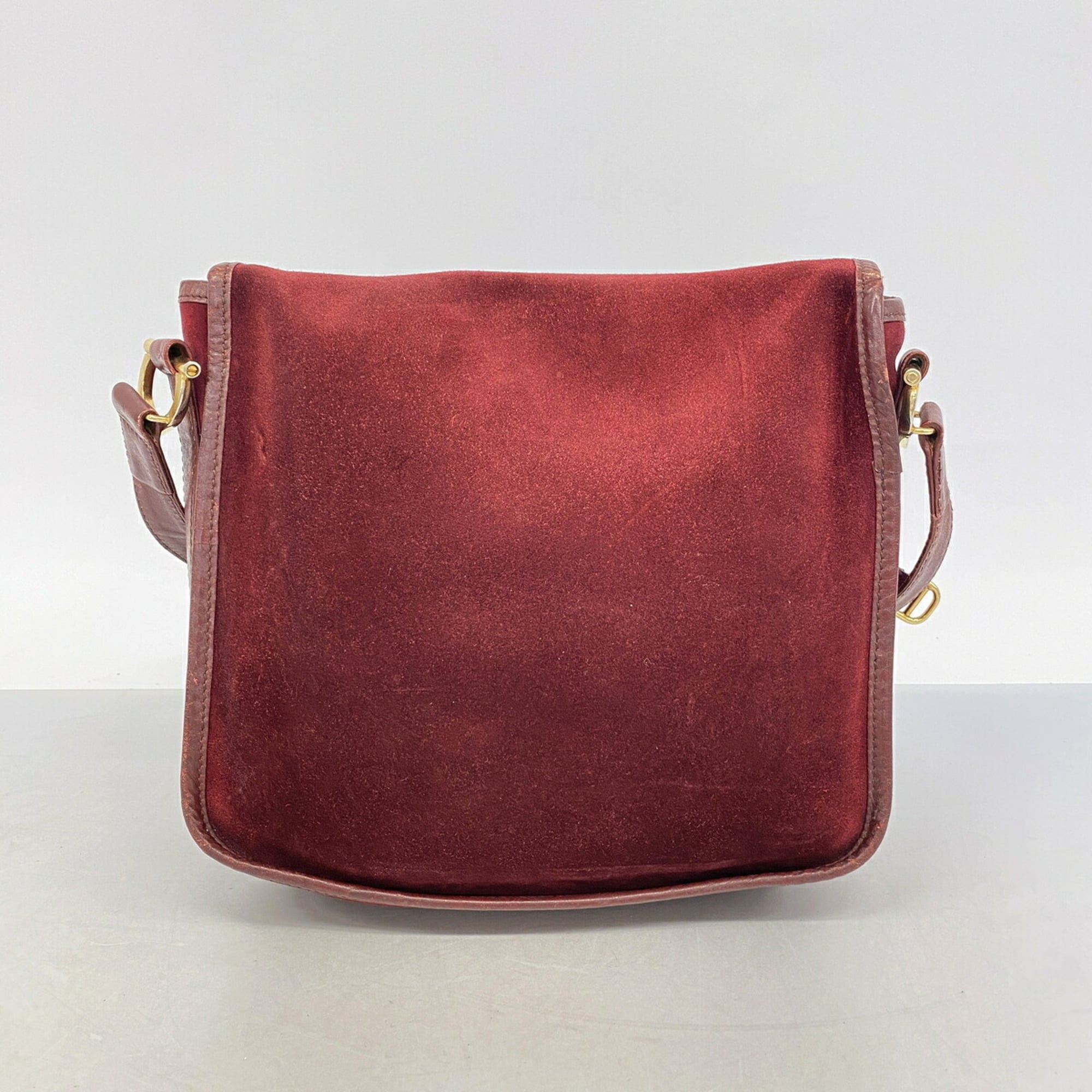 Cartier Bordeaux Suede Shoulder Bag (Pre-Owned)
