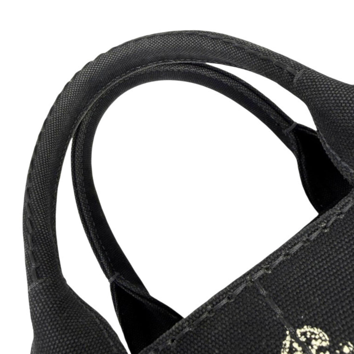 Prada Black Canvas Handbag Shoulder Bag (Pre-Owned)