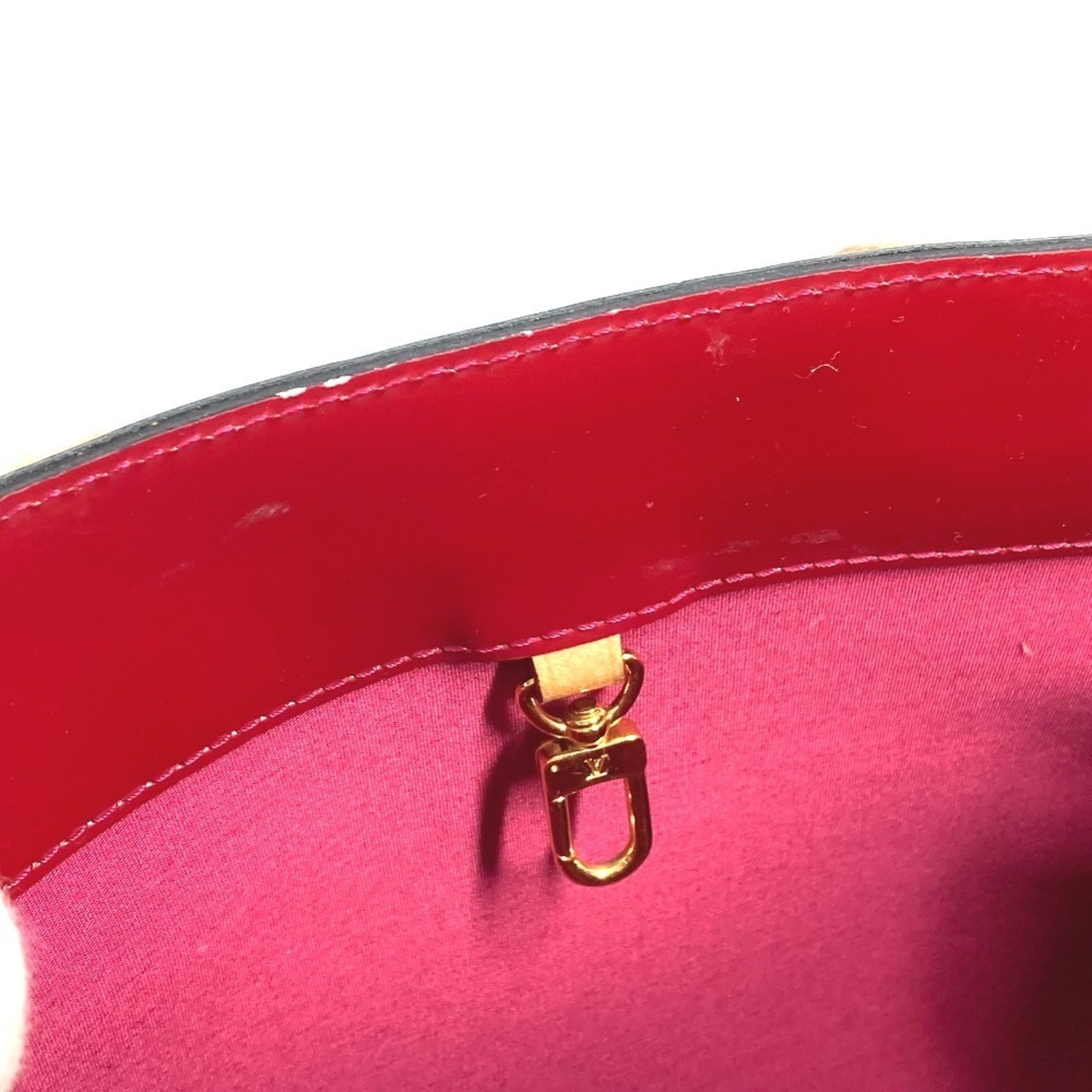 Louis Vuitton Indian Rose Red Color Monogram Vernis Canvas Handbag Tote Bag (Pre-Owned)
