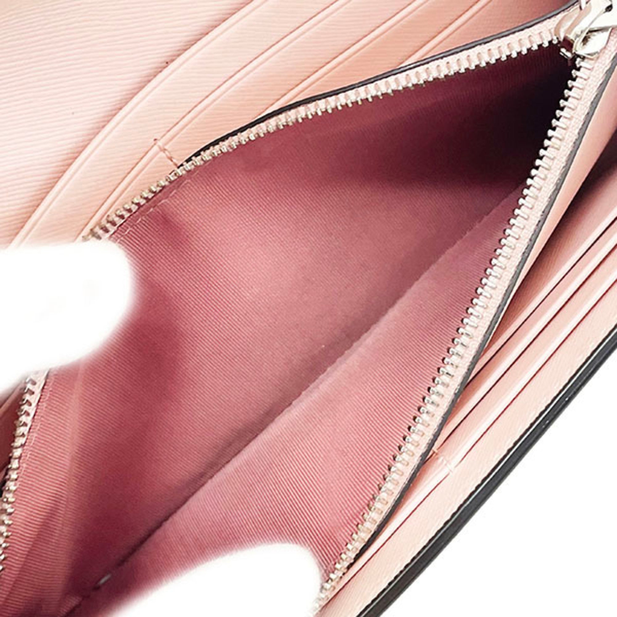 Bally Pink White Leather Long Wallet (Bi-Fold) (Pre-Owned)
