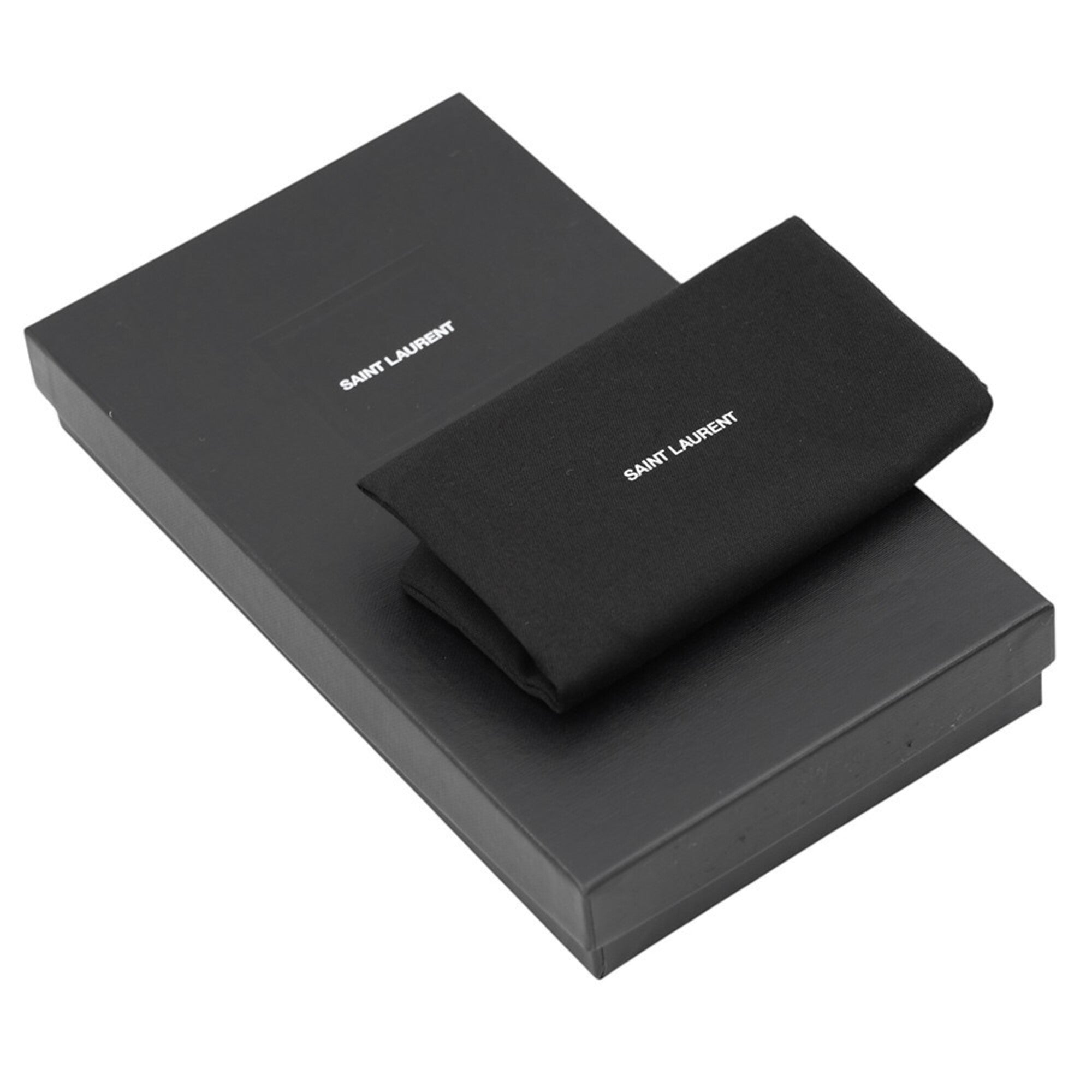 Yves Saint Laurent Black Leather Long Wallet (Bi-Fold) (Pre-Owned)