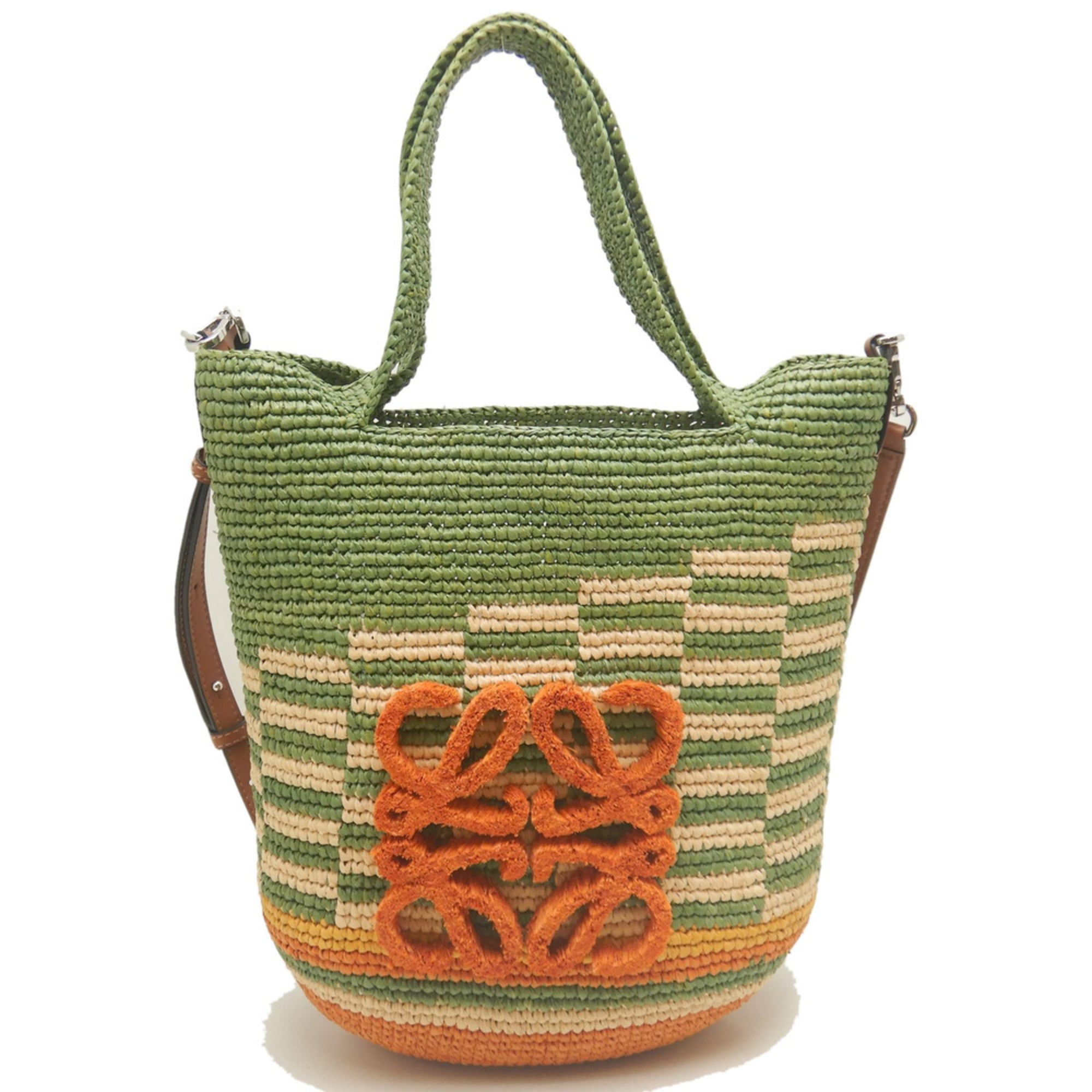Loewe Beige Khaki Raffia Leather Tote Bag (Pre-Owned)