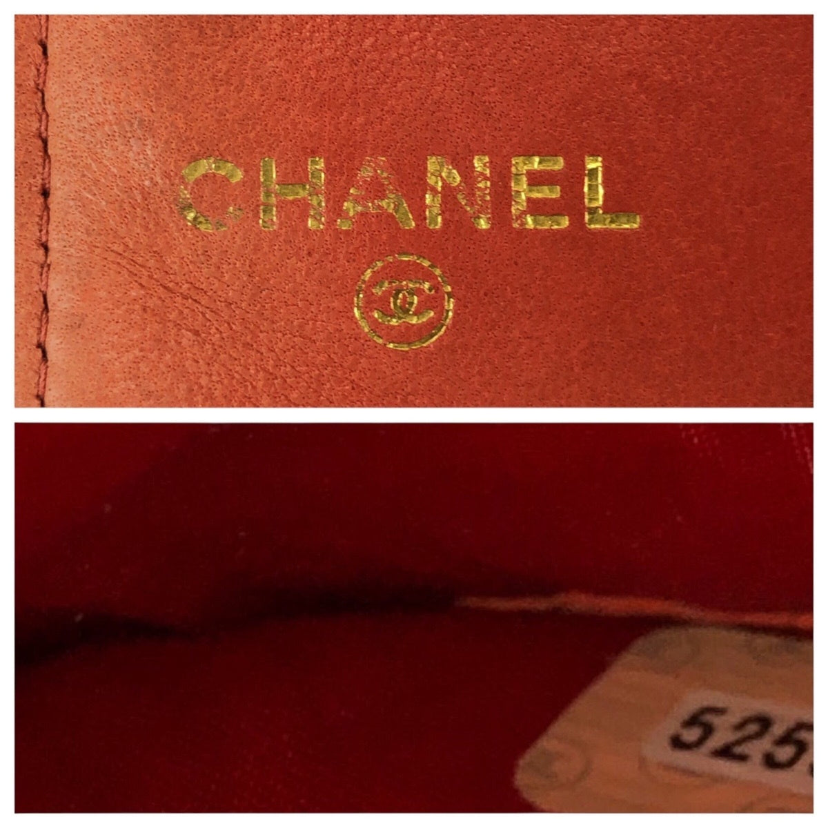 Chanel Red Color Grained Calfskin Middle Wallet (Bi-Fold) (Pre-Owned)