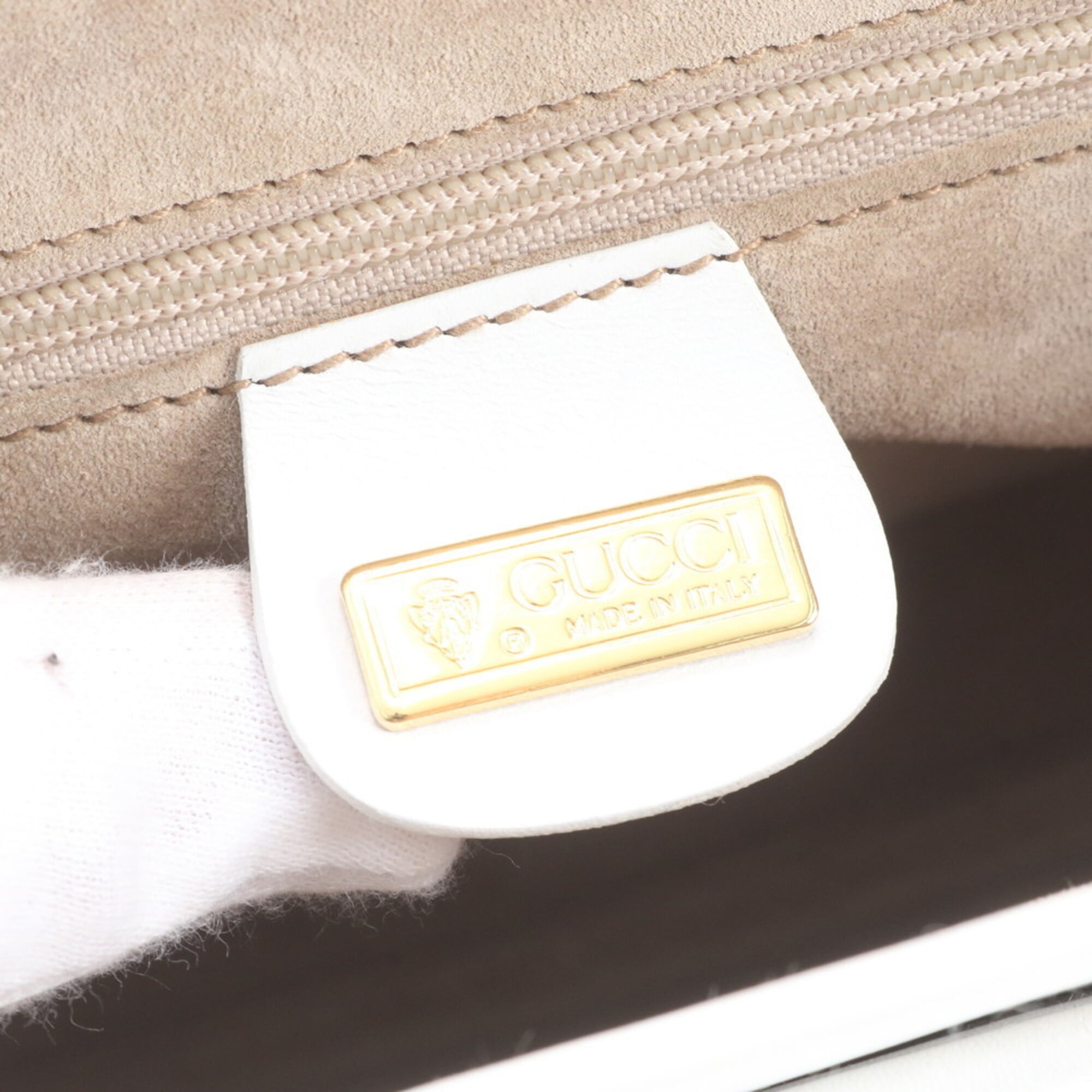 Gucci White Leather Crossbody Bag Handbag Shoulder Bag Tote Bag (Pre-Owned)