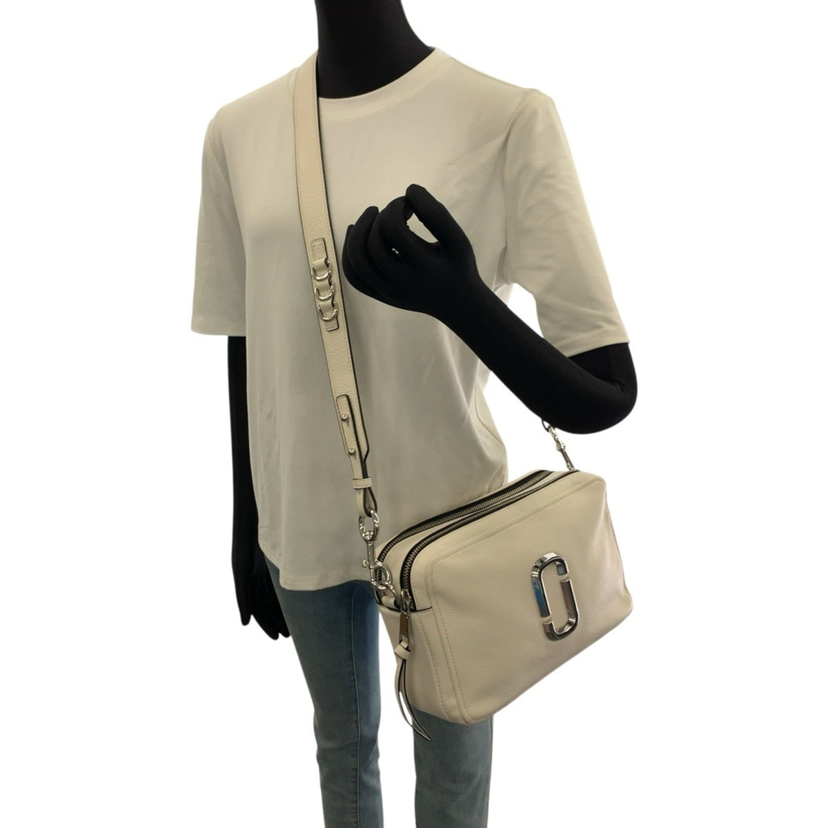Marc Jacobs White Leather Clutch Bag Shoulder Bag (Pre-Owned)