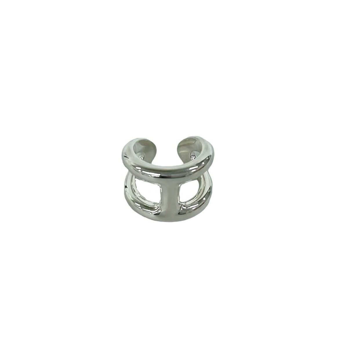 Hermes Silver Silver 925 Band Ring (Pre-Owned)