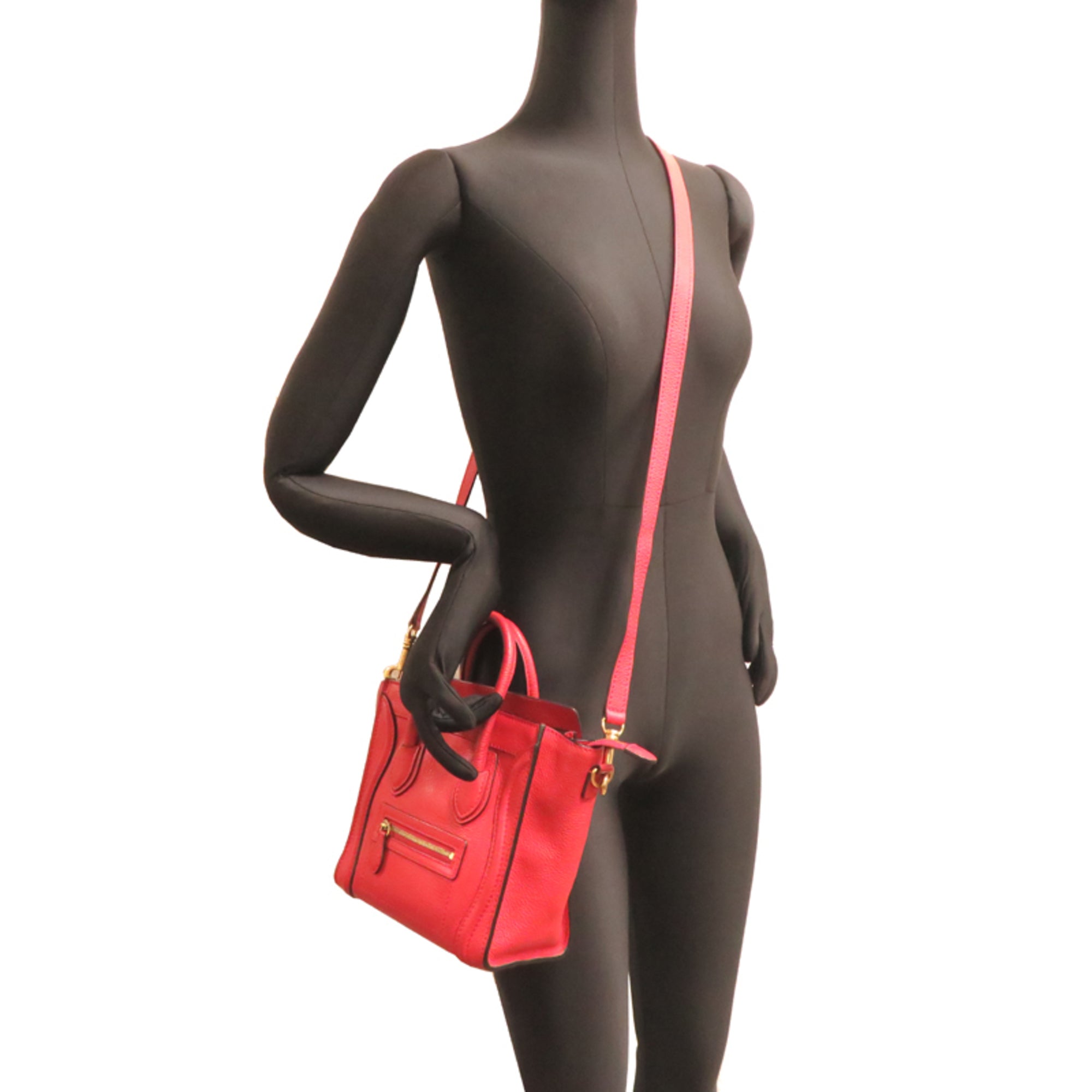 Celine Red Color Leather Handbag (Pre-Owned)