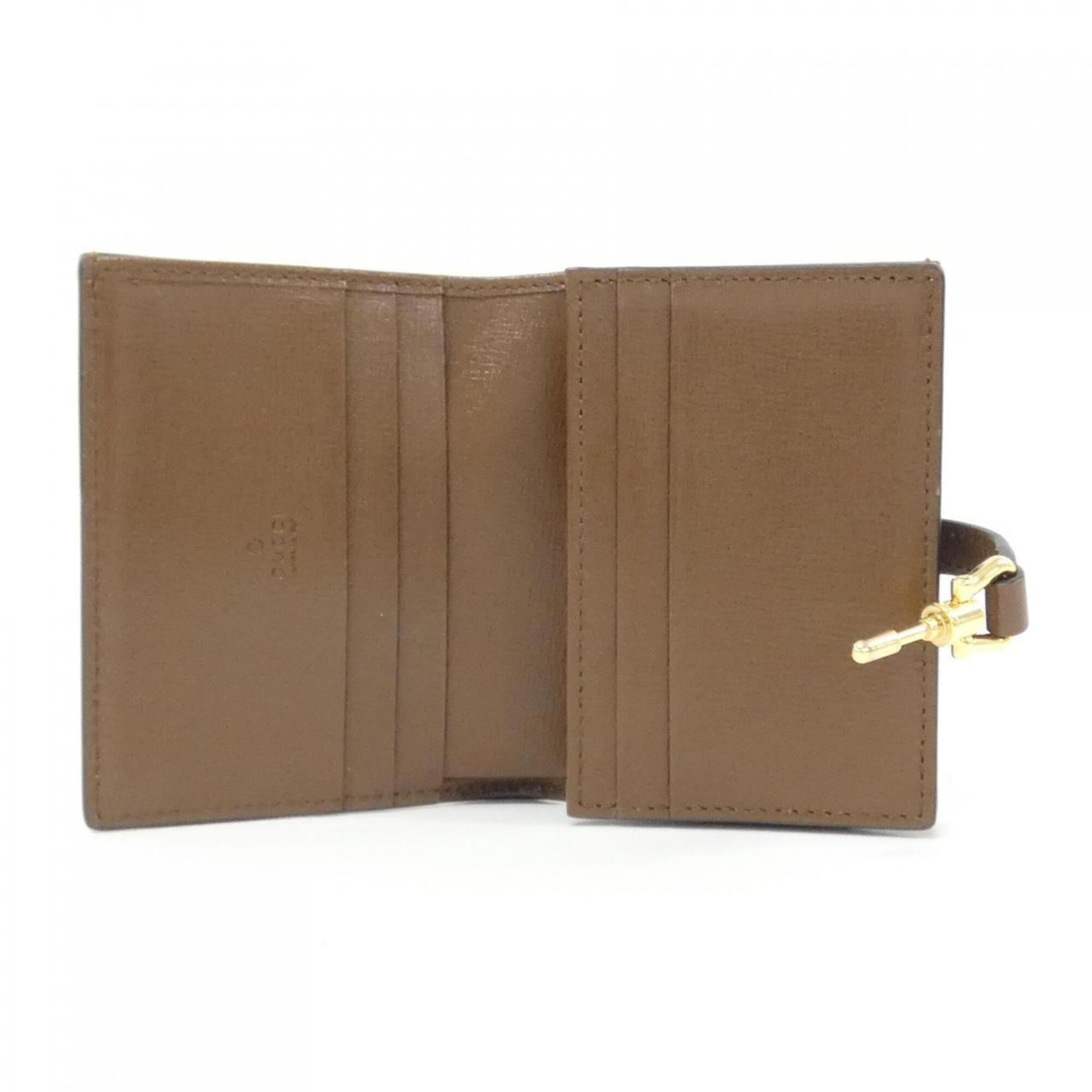 Gucci Beige Brown Gg Supreme Leather Wallet (Bi-Fold) (Pre-Owned)