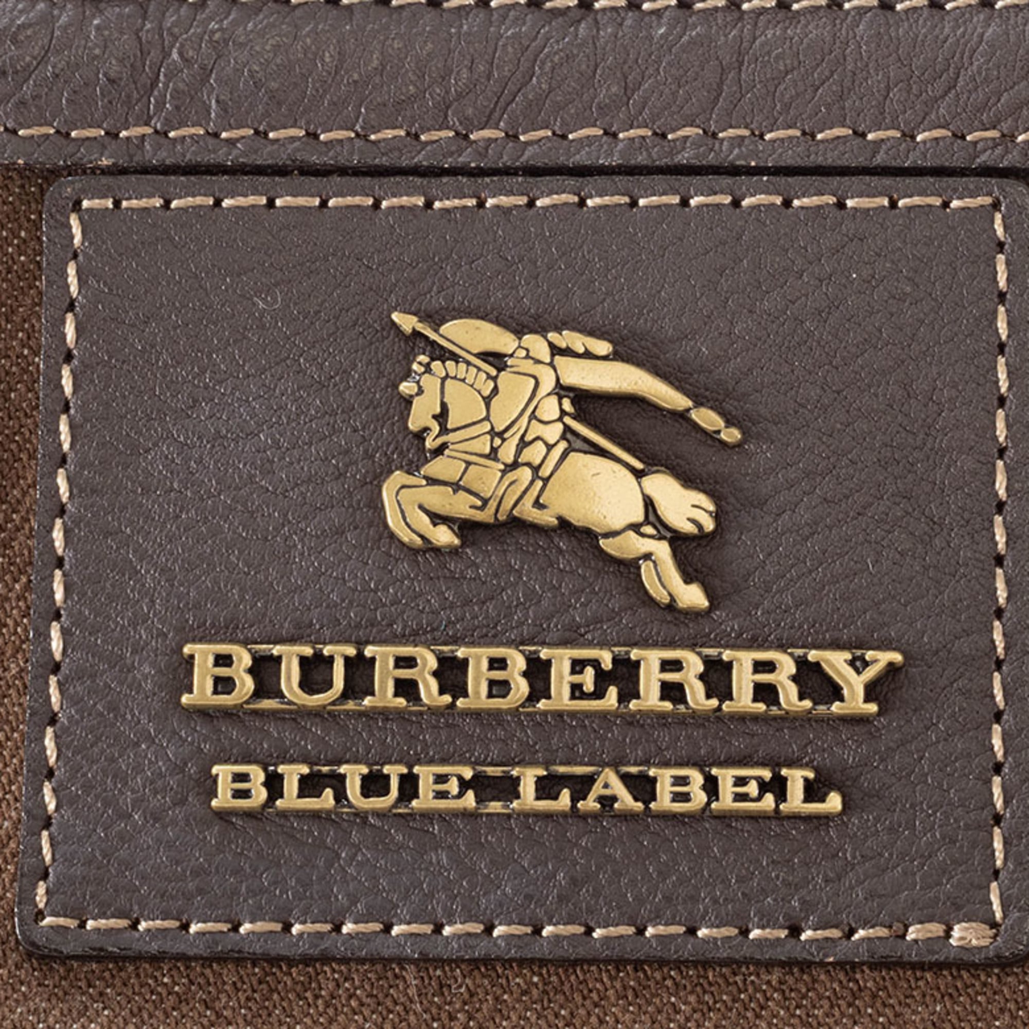 Burberry Brown Multi-Color Canvas Wool Felt Tote Bag (Pre-Owned)