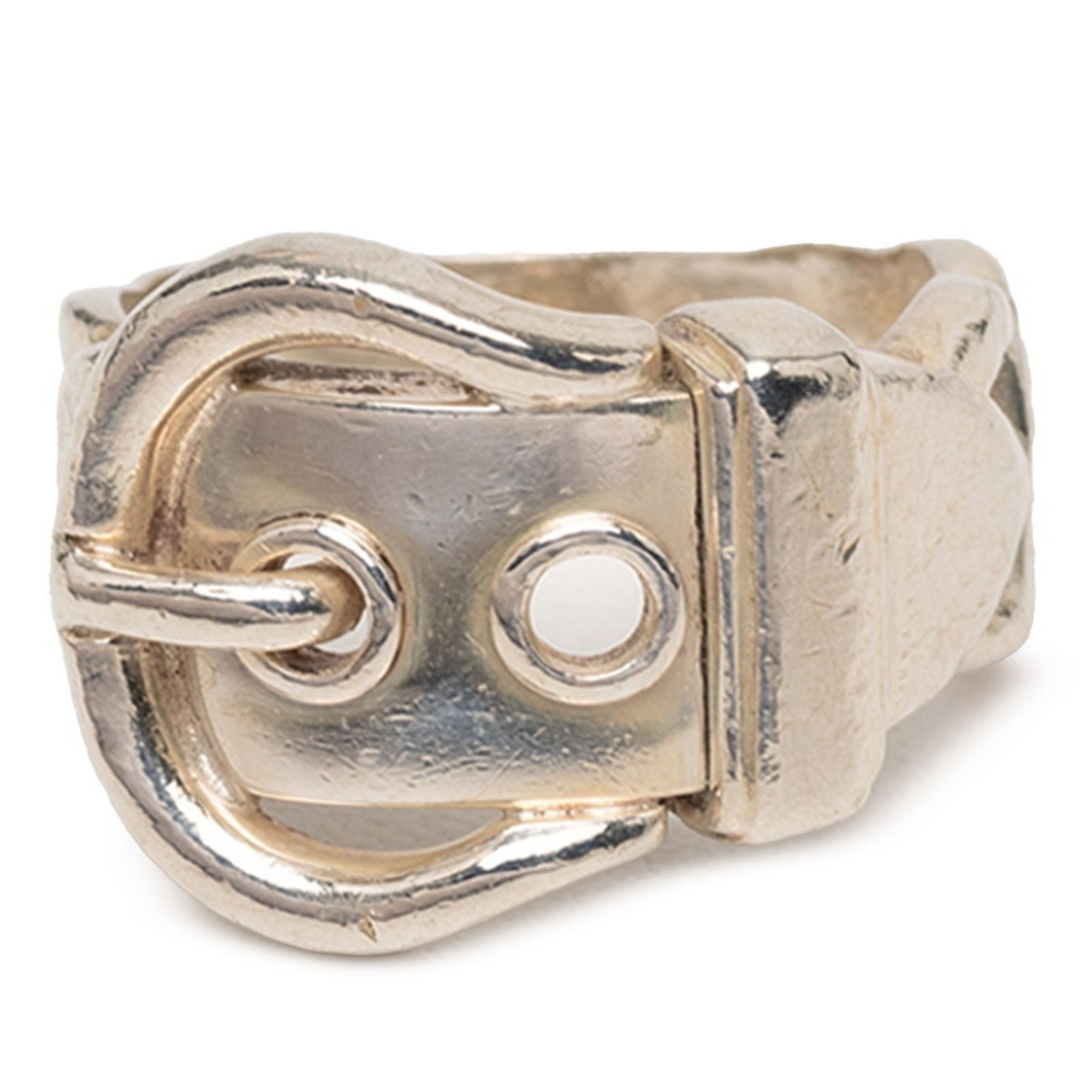 Hermes Silver Silver 925 Band Ring (Pre-Owned)