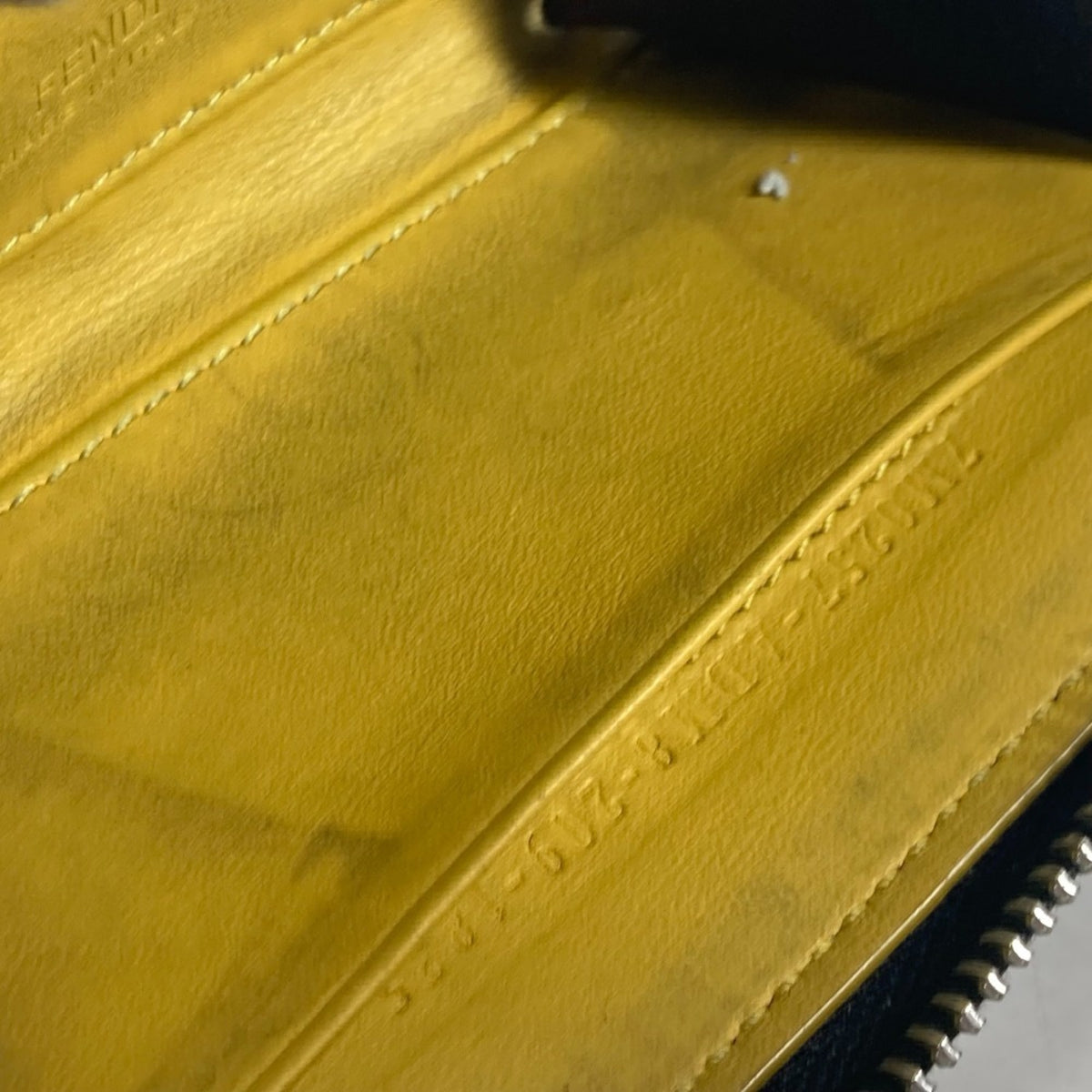Fendi Black Yellow Leather Coin Purse/Coin Case (Pre-Owned)