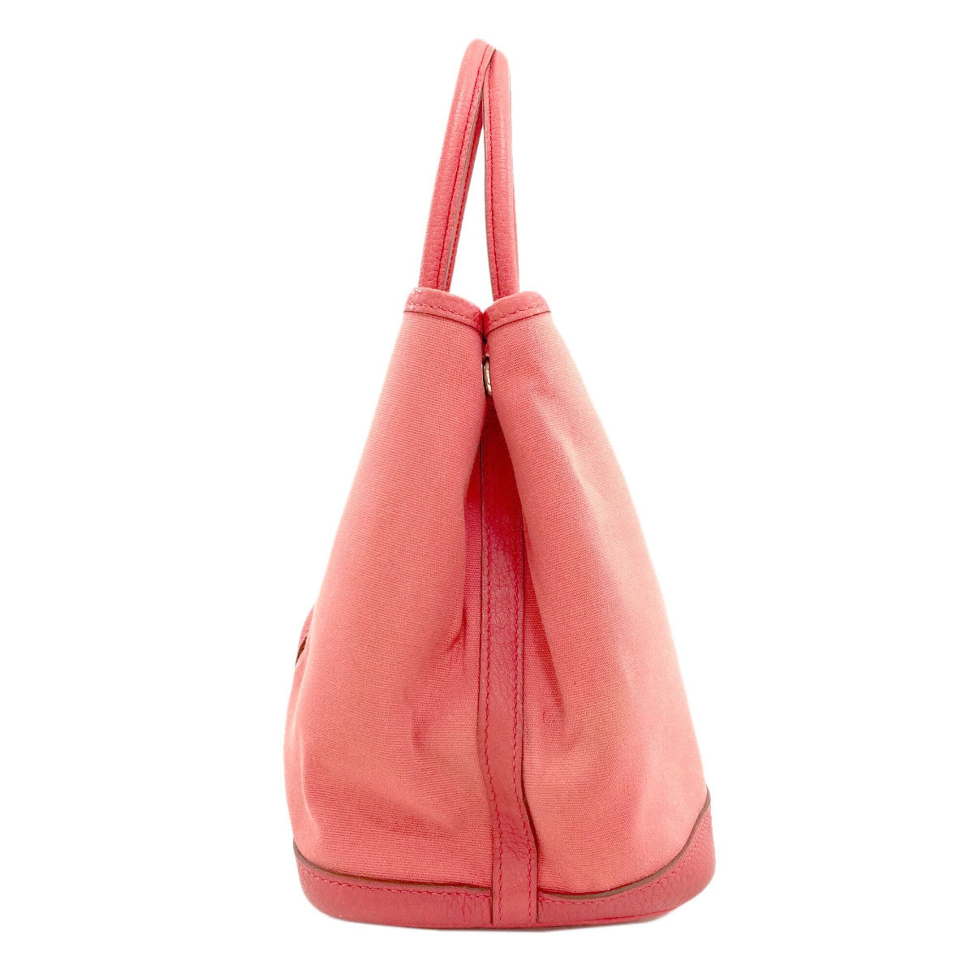 Hermes Pink Toile Officier Handbag (Pre-Owned)