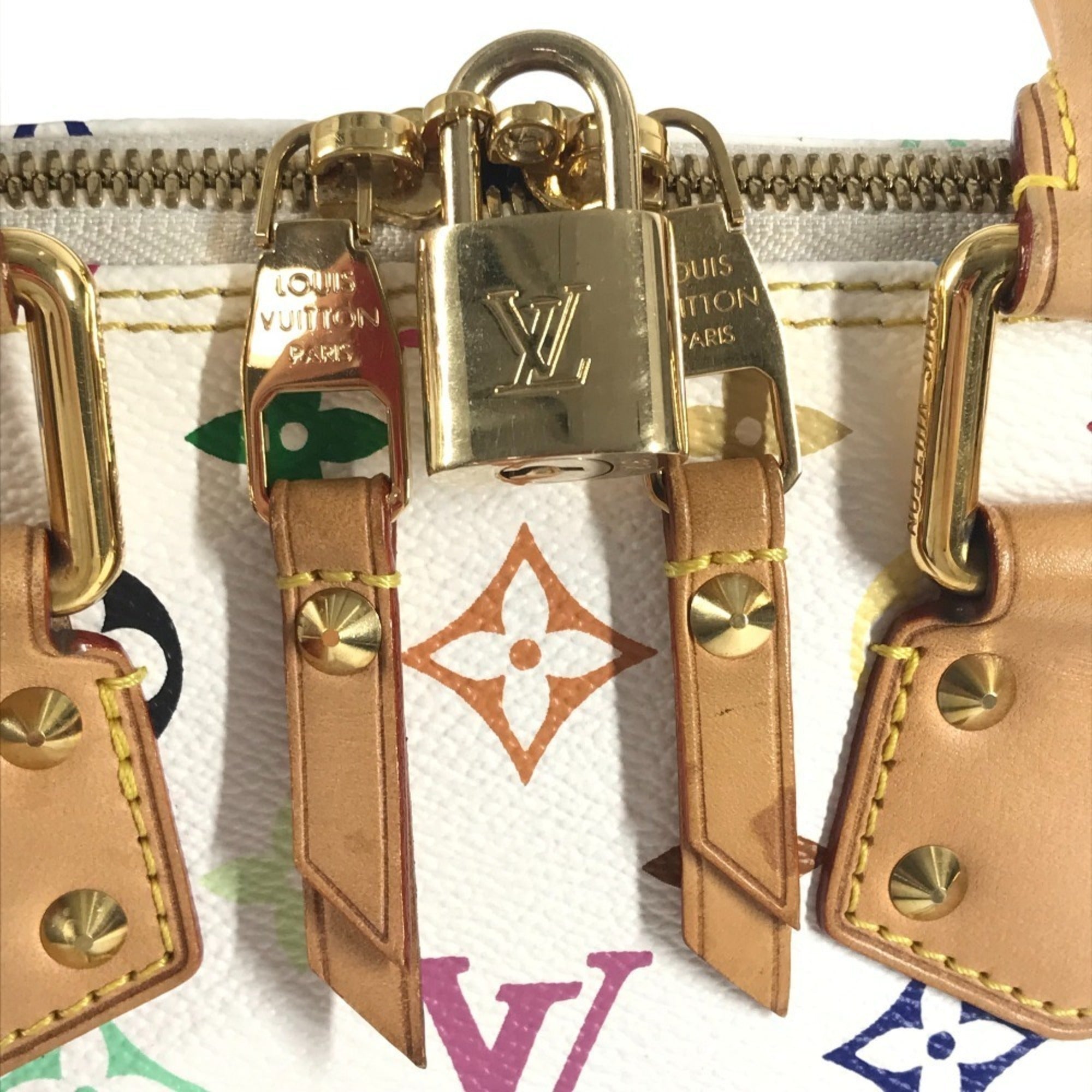 Louis Vuitton Blanc Monogram Multicolore Handbag Tote Bag (Pre-Owned)