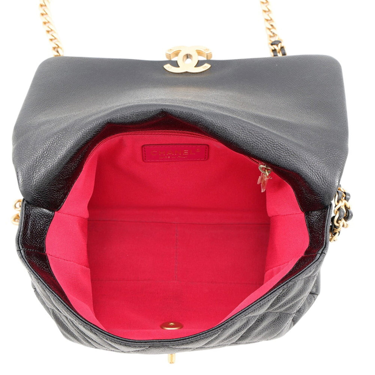 Chanel Matelasse Black Grained Calfskin Handbag Shoulder Bag (Pre-Owned)