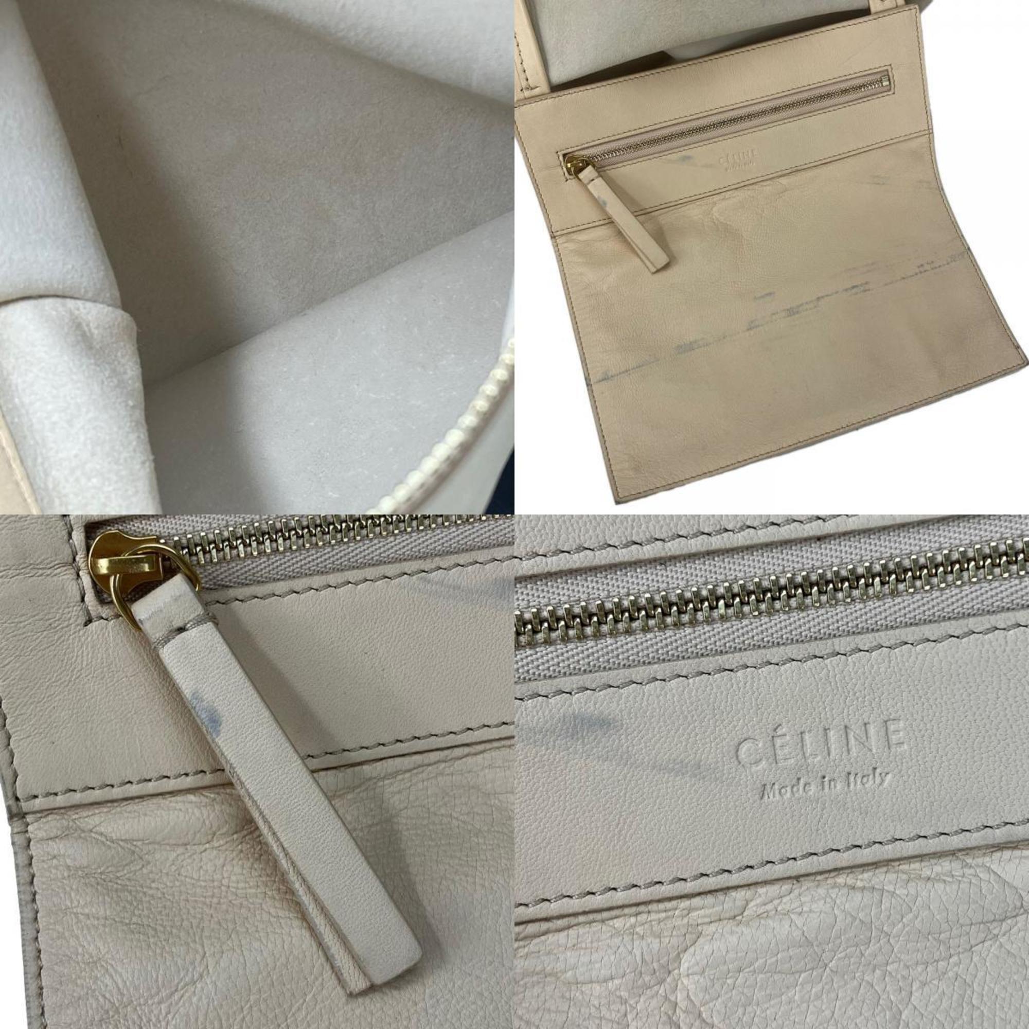 Celine Beige Black Leather Tote Bag (Pre-Owned)