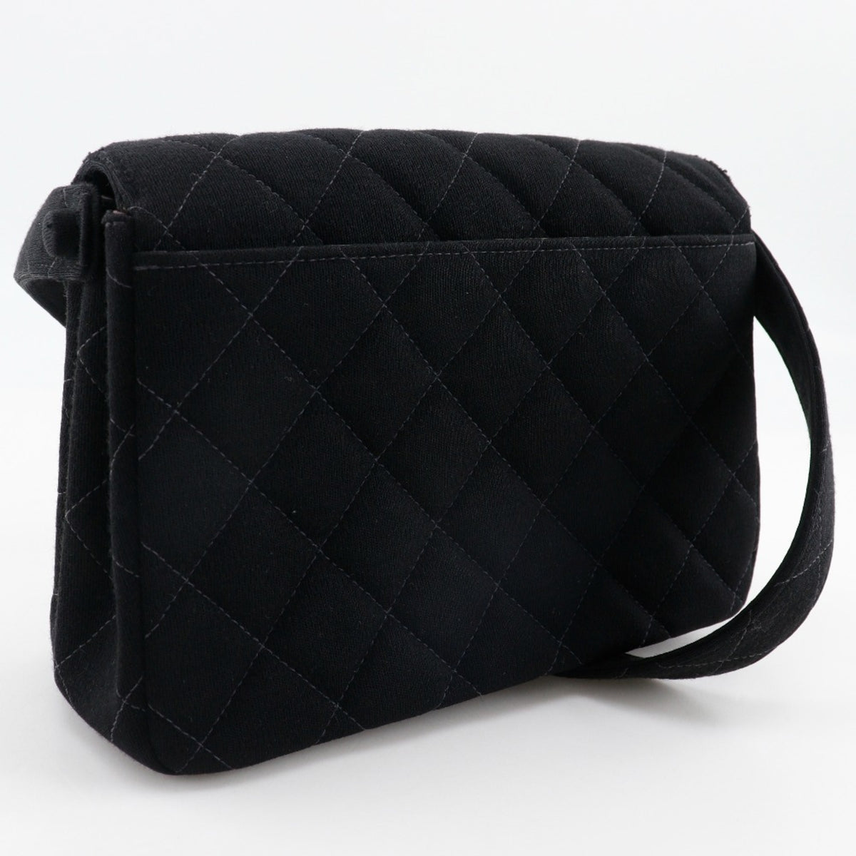 Chanel Black Cotton Shoulder Bag (Pre-Owned)