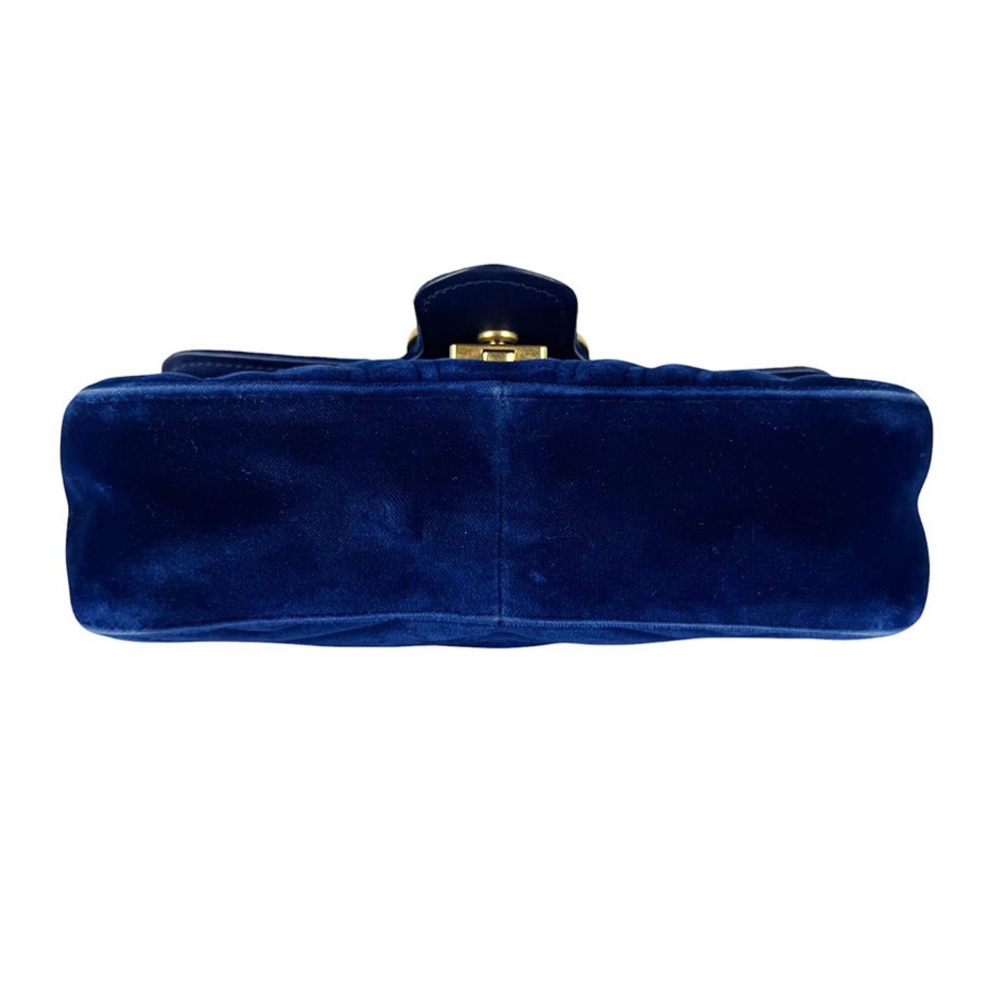 Gucci Blue Velvet Shoulder Bag (Pre-Owned)