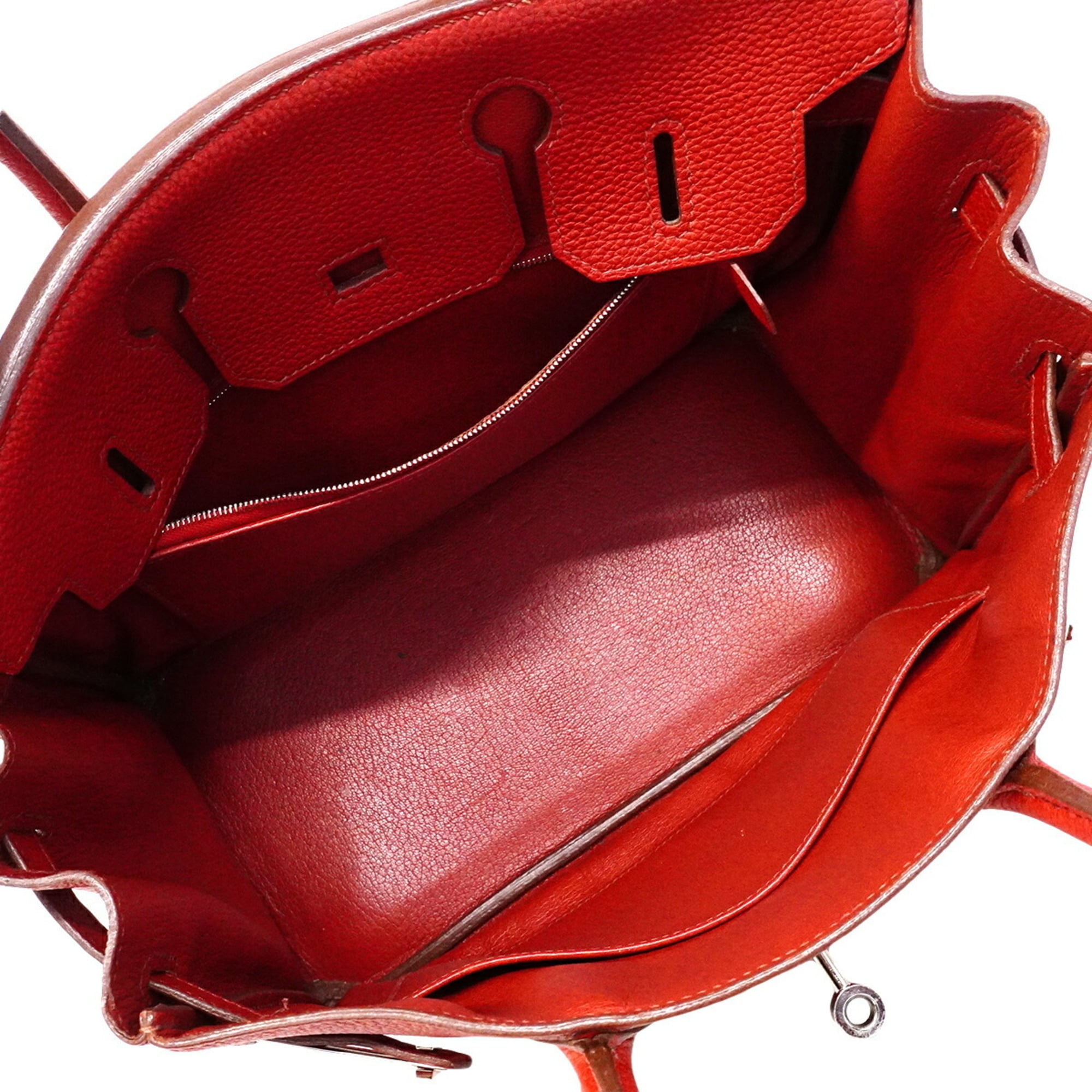 Hermes Rouge Casaque Togo Leather Handbag (Pre-Owned)