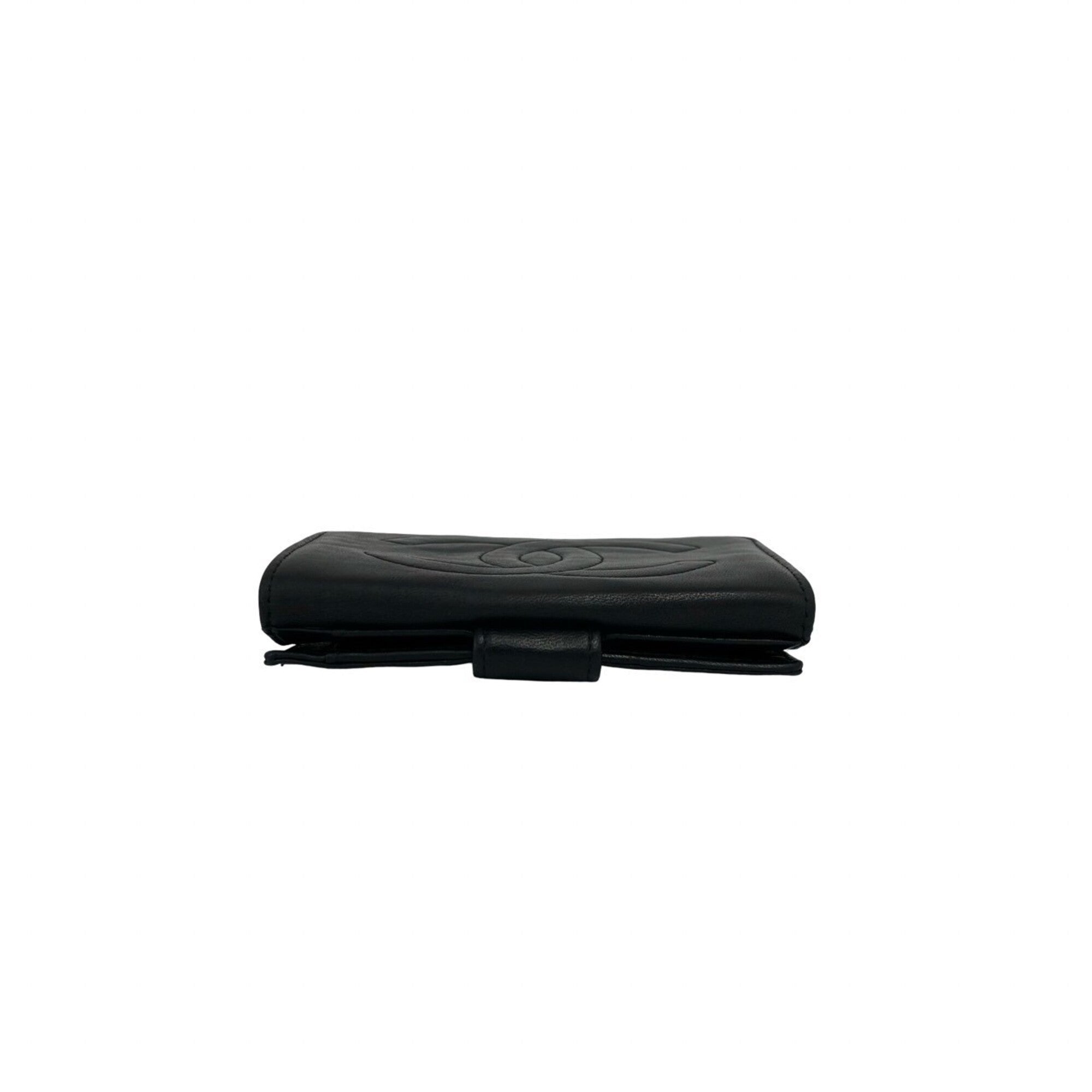 Chanel Black Leather Wallet (Bi-Fold) (Pre-Owned)