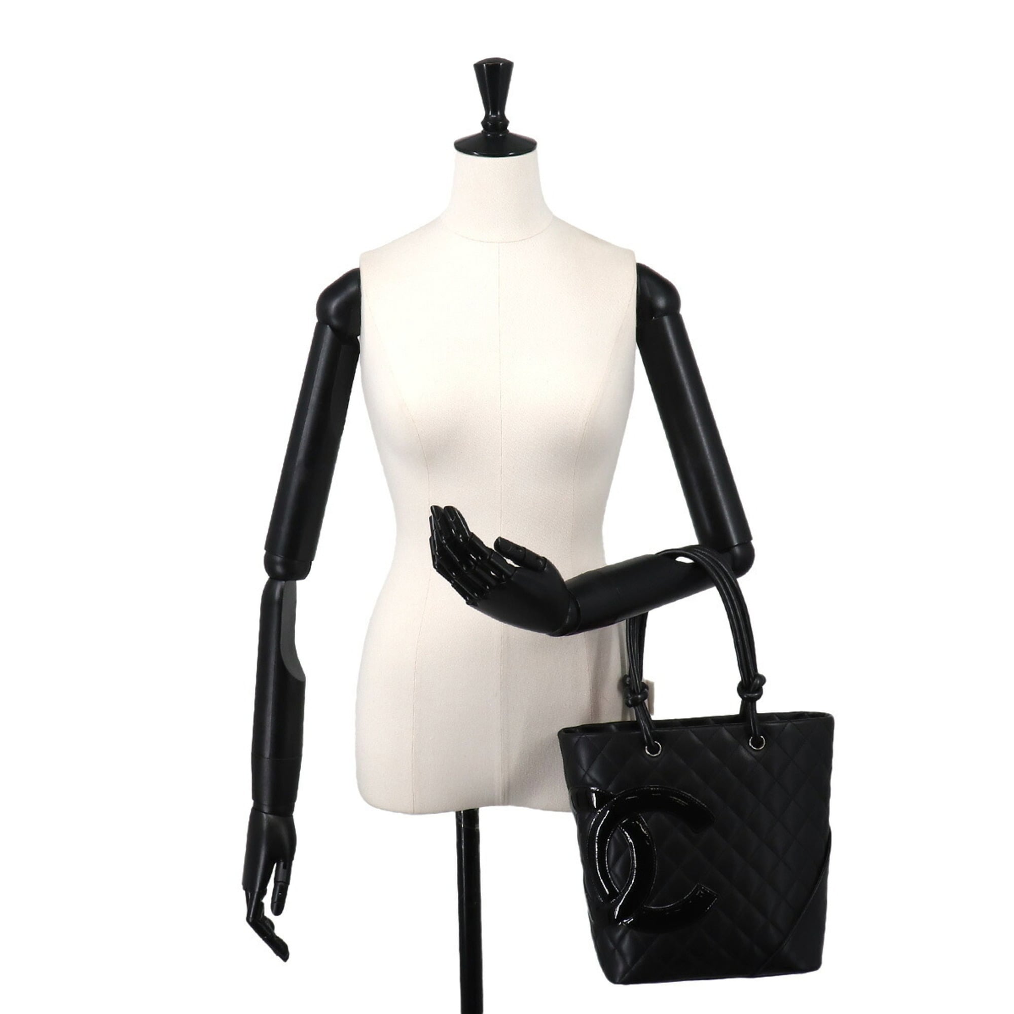 Chanel Black Leather Handbag Tote Bag (Pre-Owned)