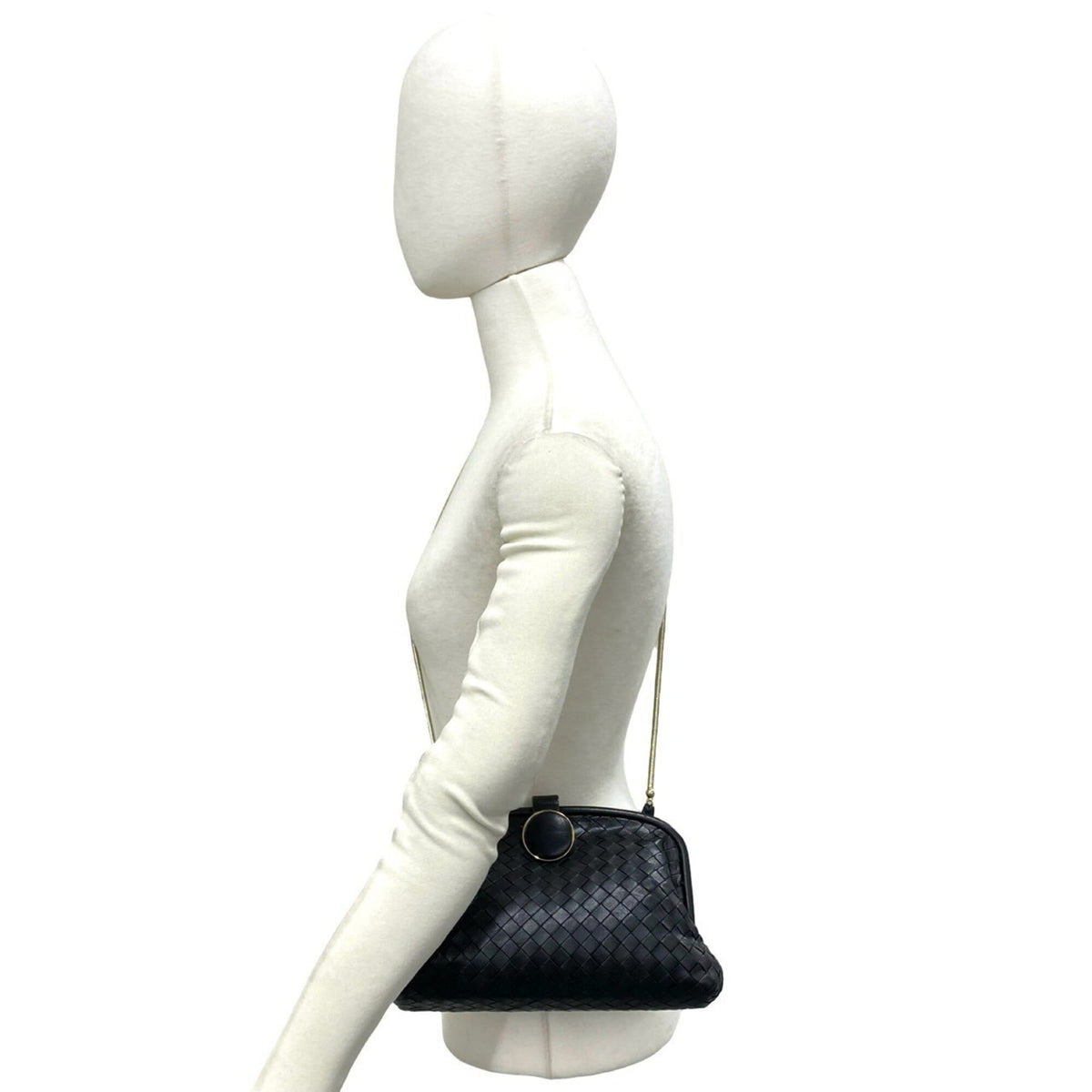 Bottega Veneta Black Leather Shoulder Bag (Pre-Owned)