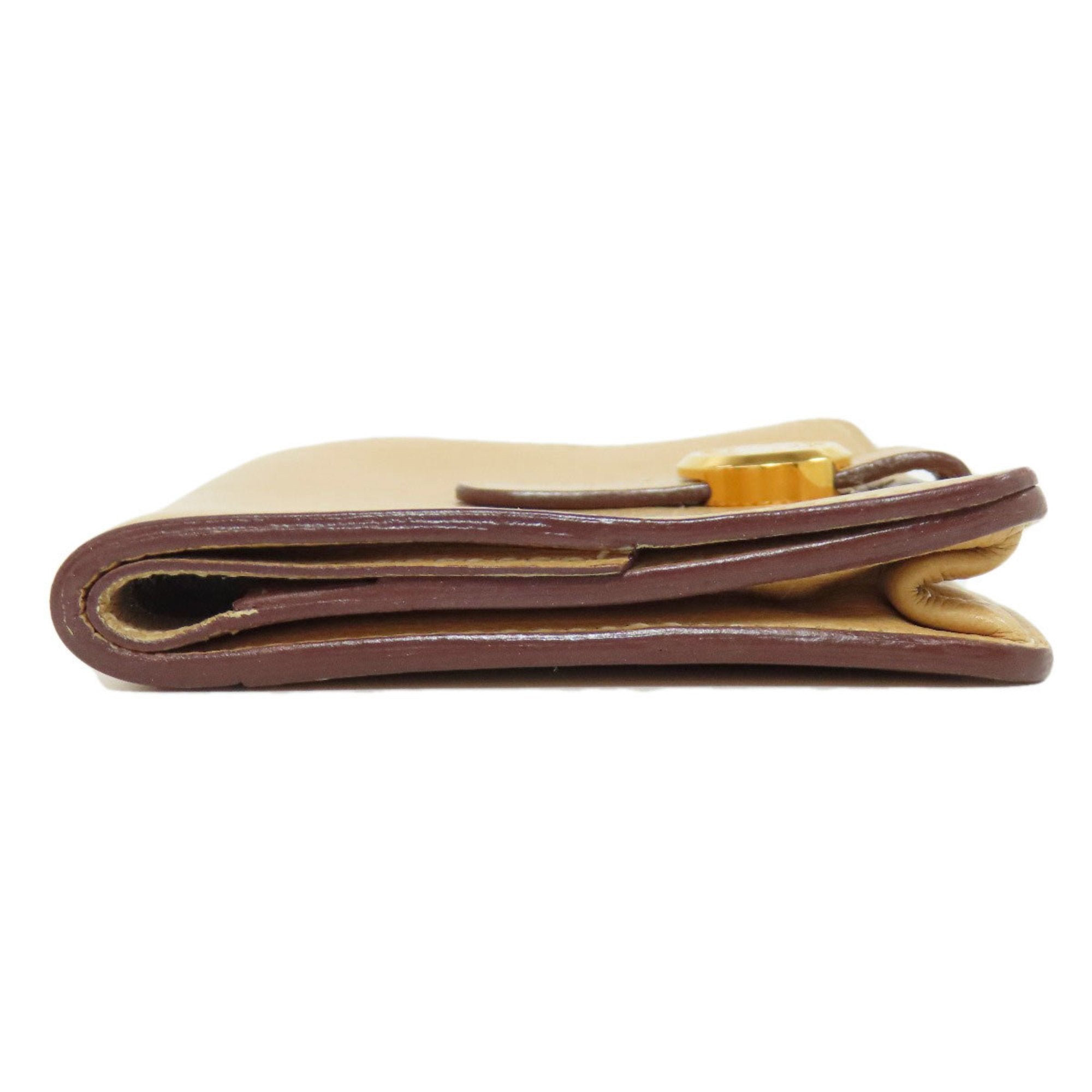 Hermes Beige Leather Coin Purse/Coin Case (Pre-Owned)