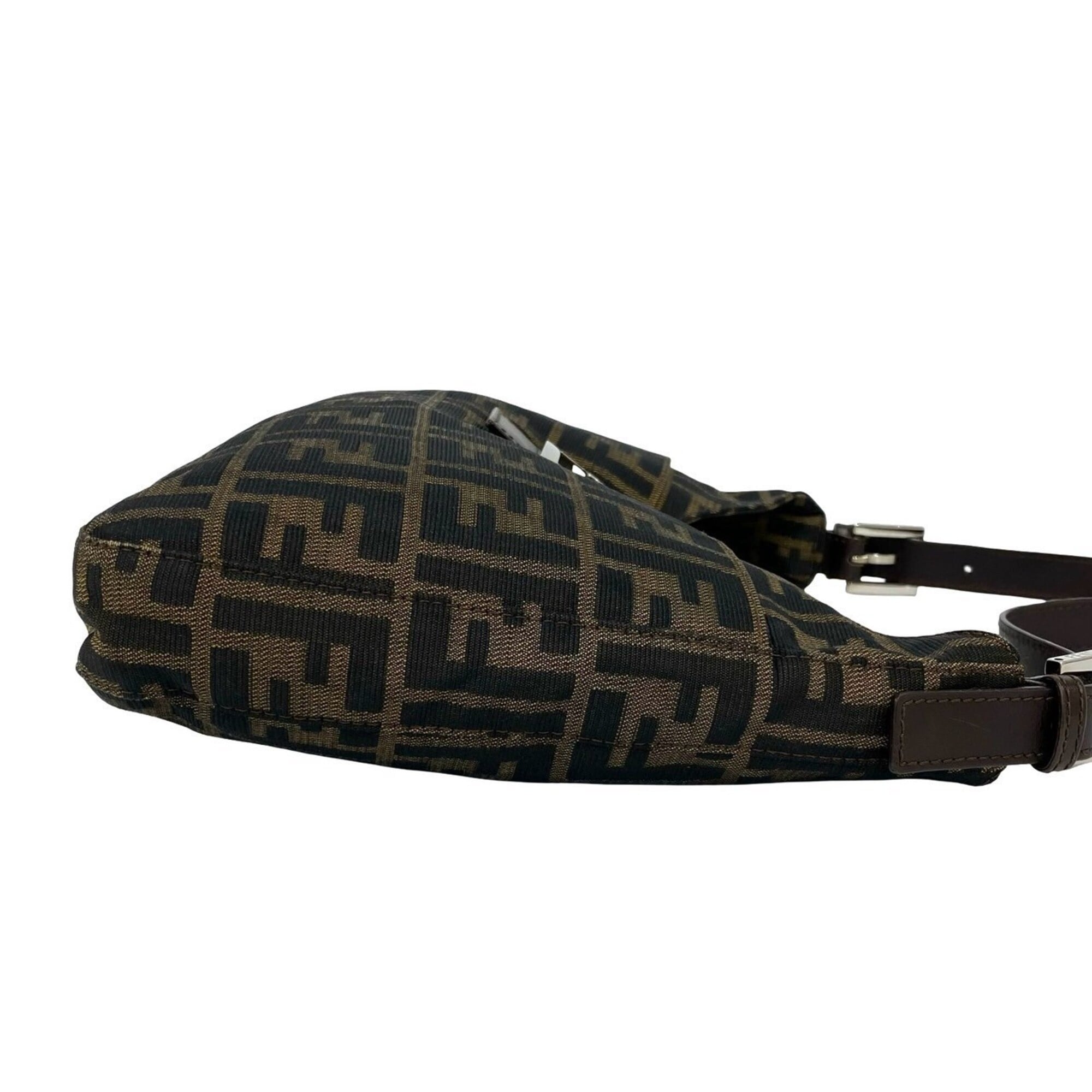 Fendi Brown Canvas Leather Handbag Shoulder Bag (Pre-Owned)