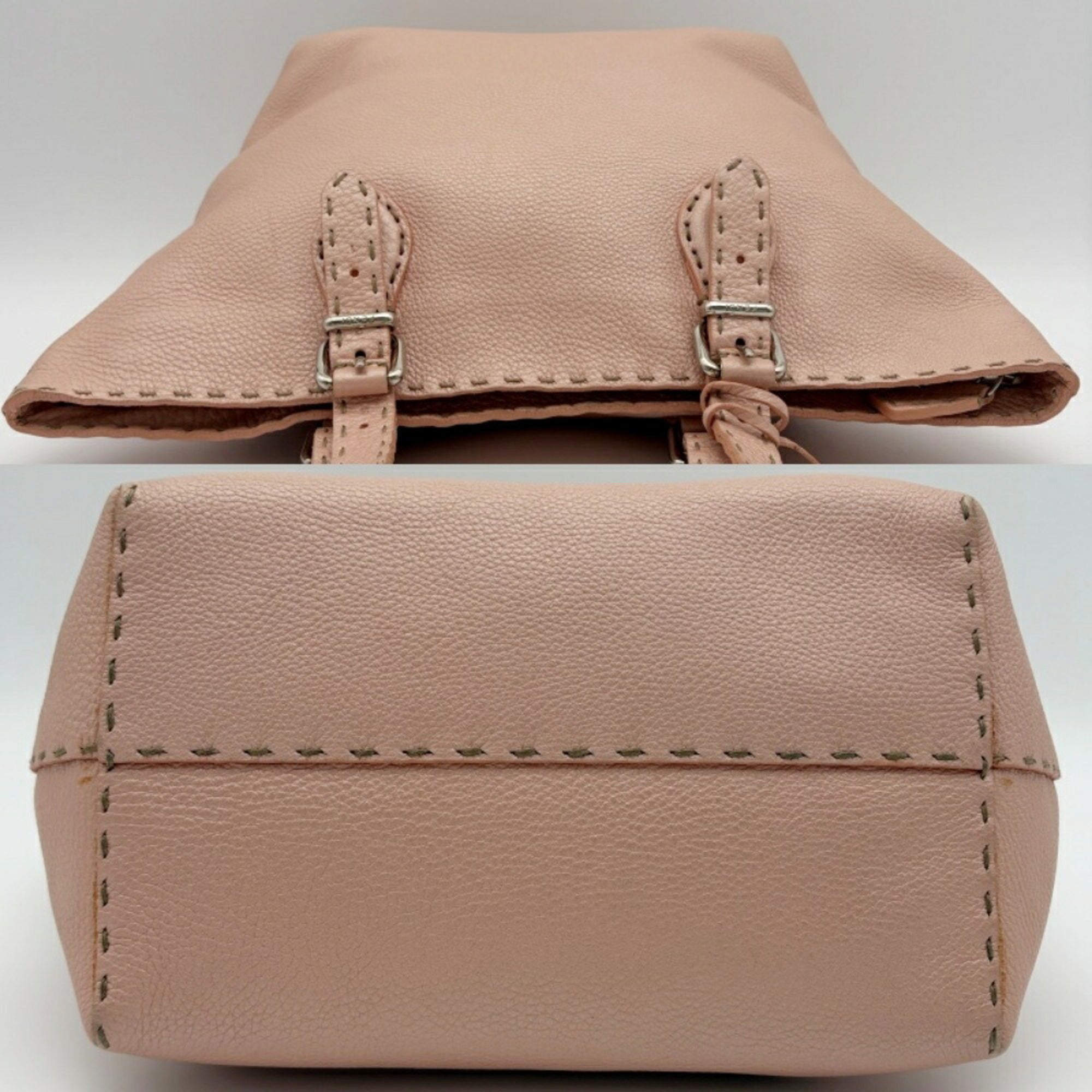 Fendi Pink Leather Tote Bag (Pre-Owned)