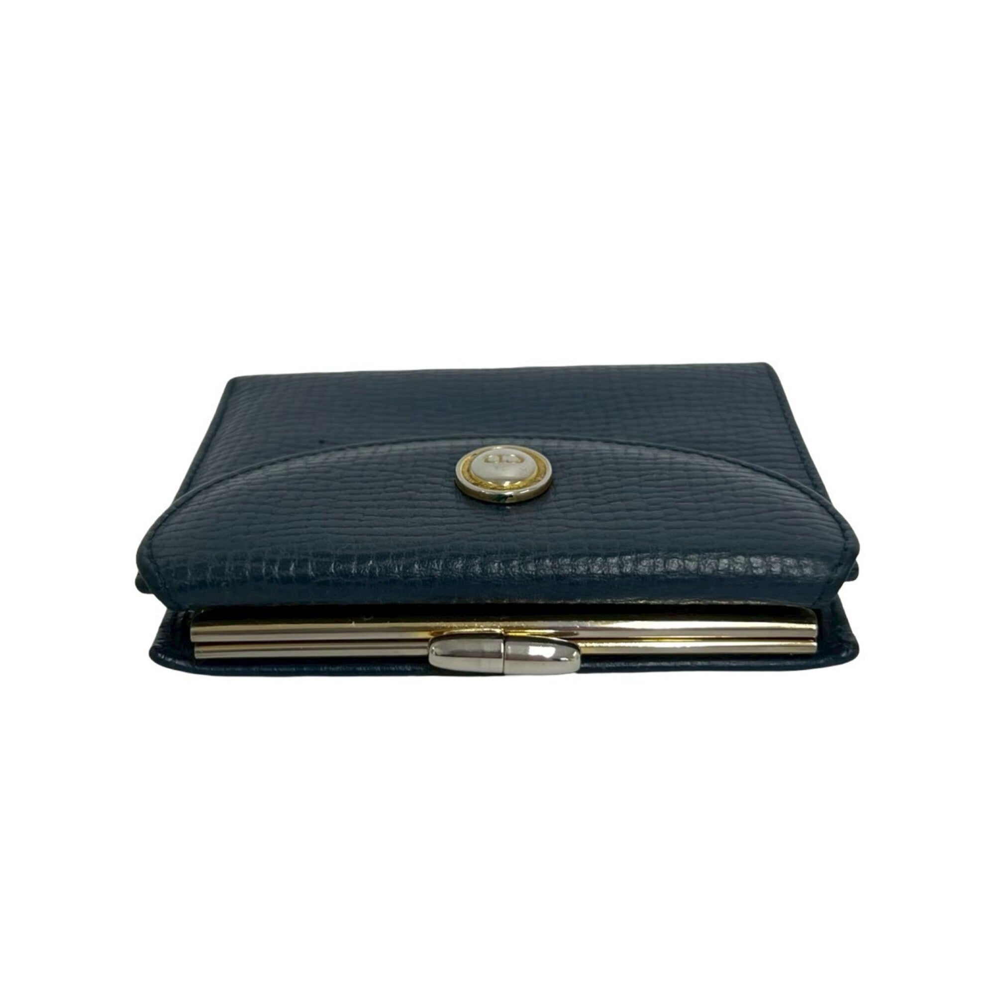 Christian Dior Navy Leather Wallet (Bi-Fold) (Pre-Owned)