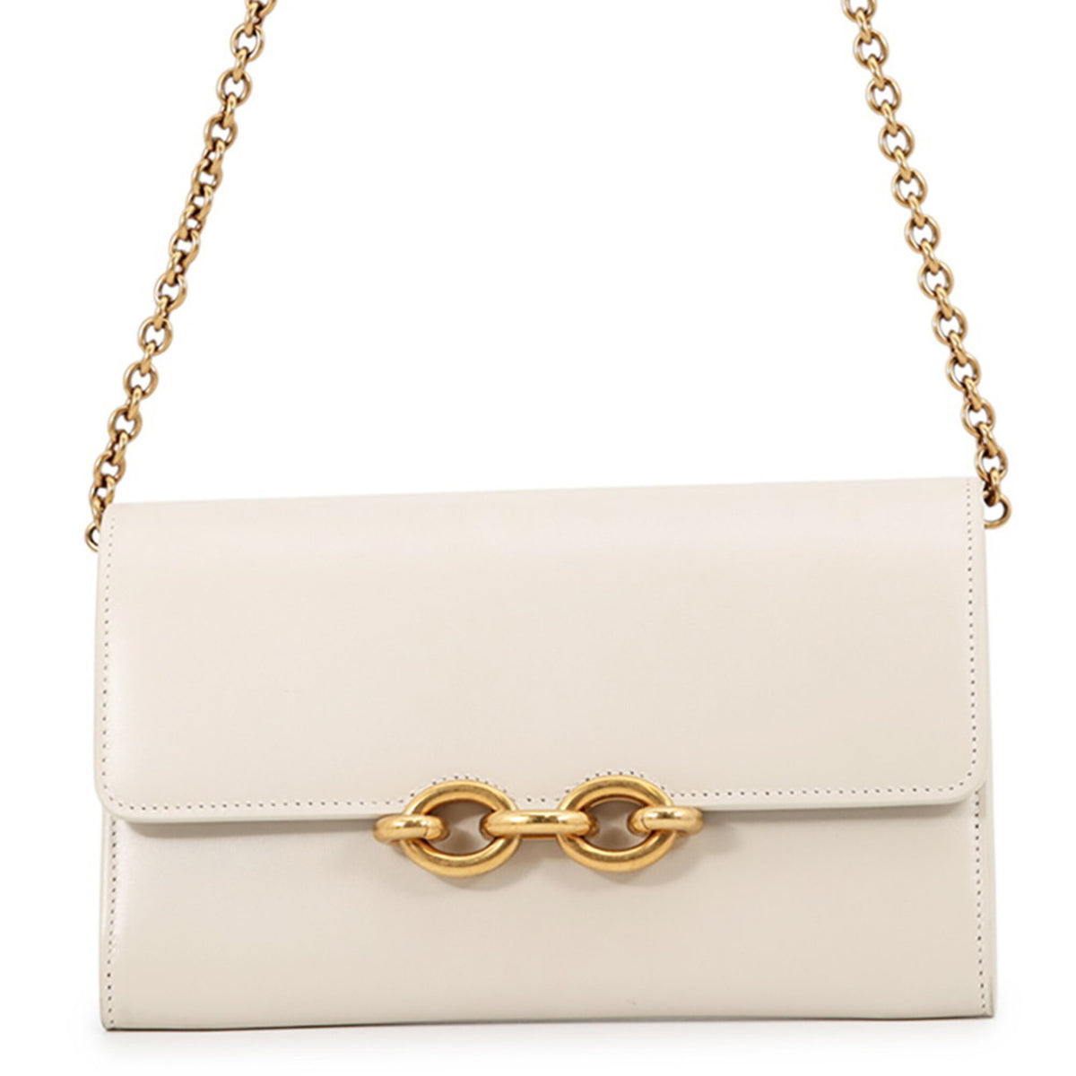 Saint Laurent White Chain/Shoulder Wallet (Pre-Owned)