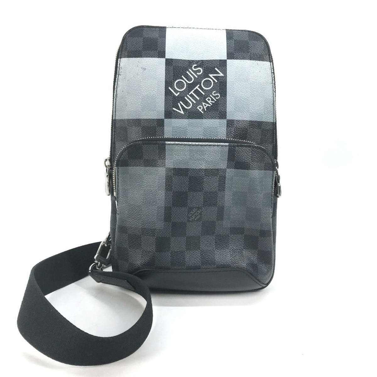 Louis Vuitton Black Galle Gray Canvas Shoulder Bag Sling Bag (Pre-Owned)