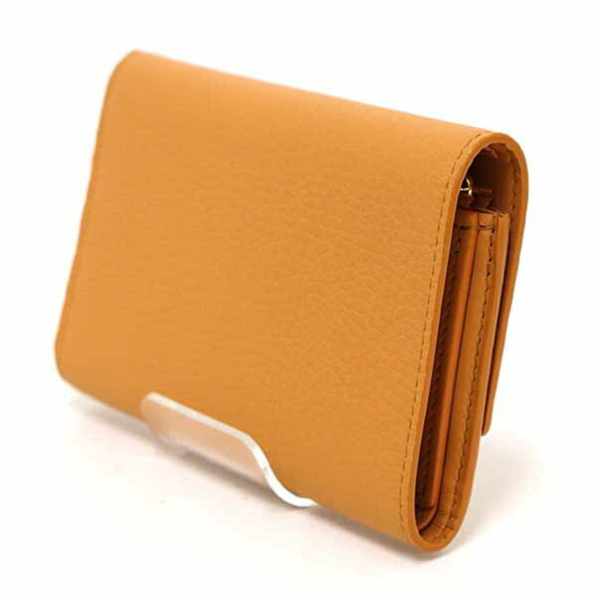 Louis Vuitton Orange Saffron Yellow Leather Wallet (Tri-Fold) (Pre-Owned)