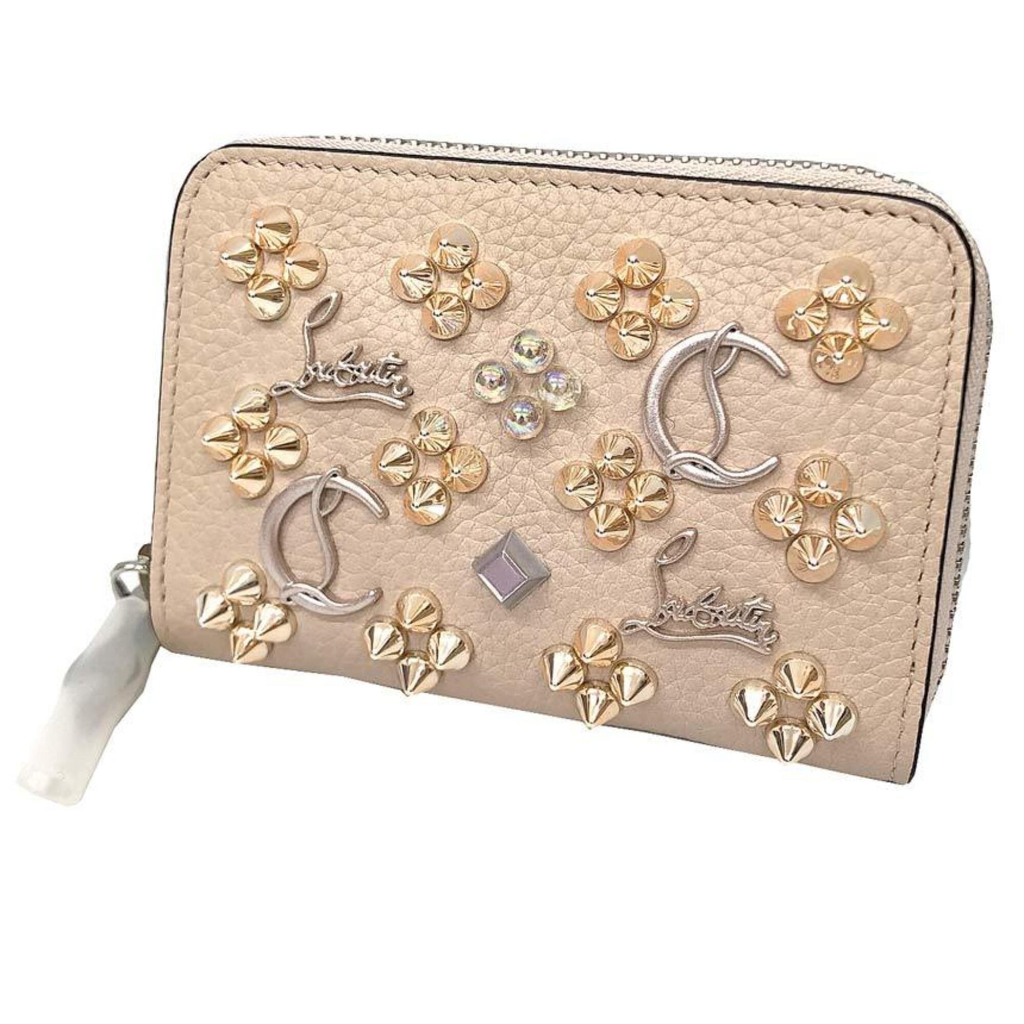 Christian Louboutin Beige Leather Coin Purse/Coin Case (Pre-Owned)
