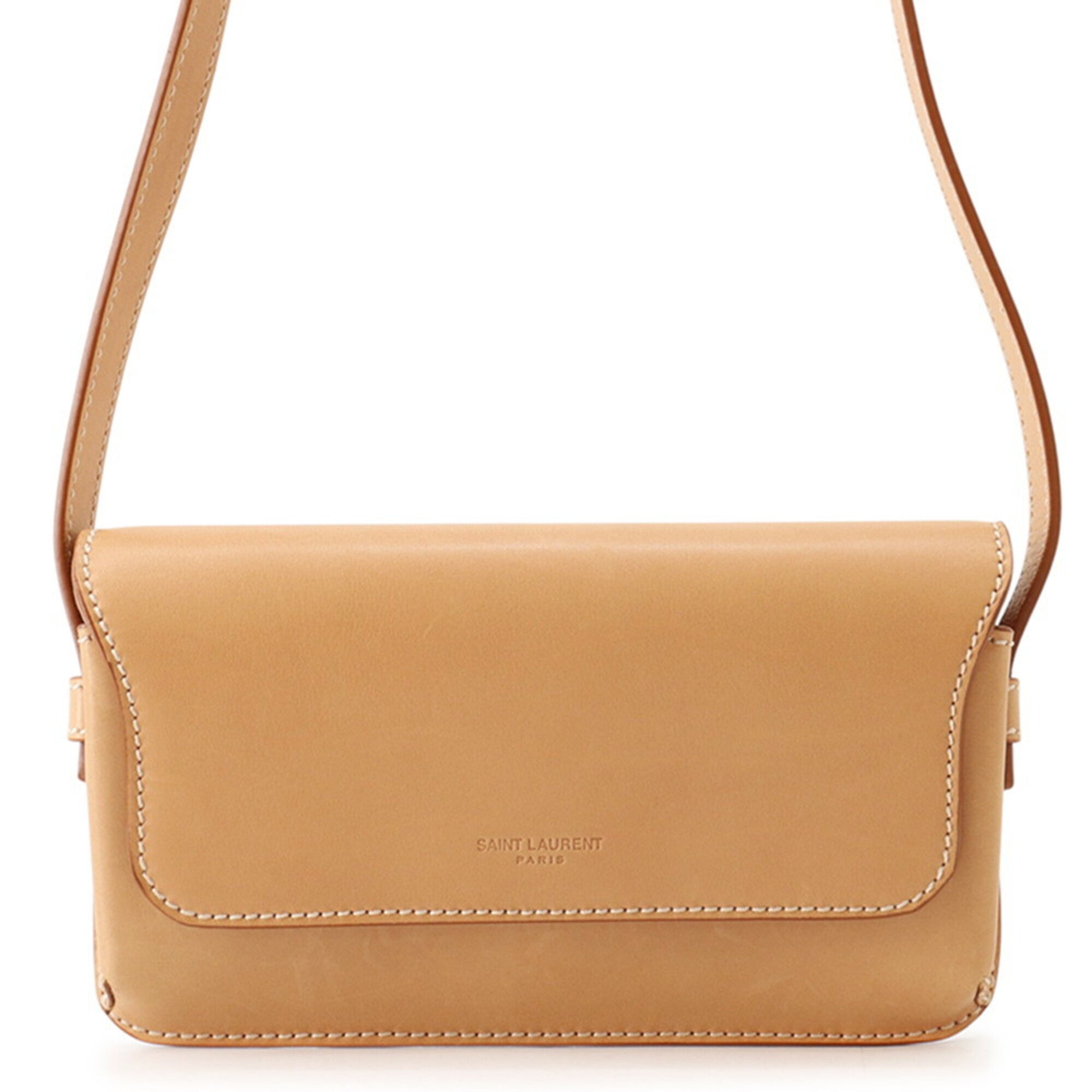 Yves Saint Laurent Beige Leather Handbag Shoulder Bag (Pre-Owned)