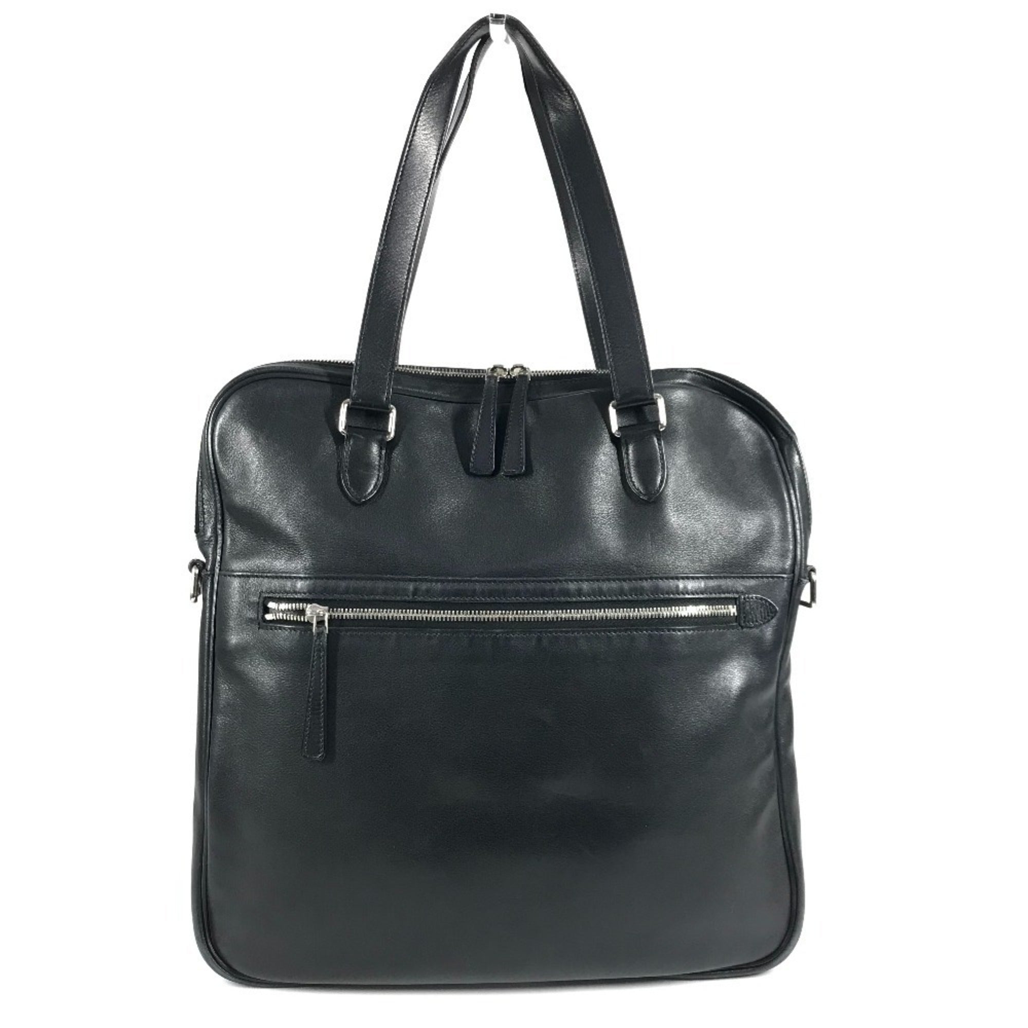Hermes Black Leather Handbag Shoulder Bag Tote Bag (Pre-Owned)