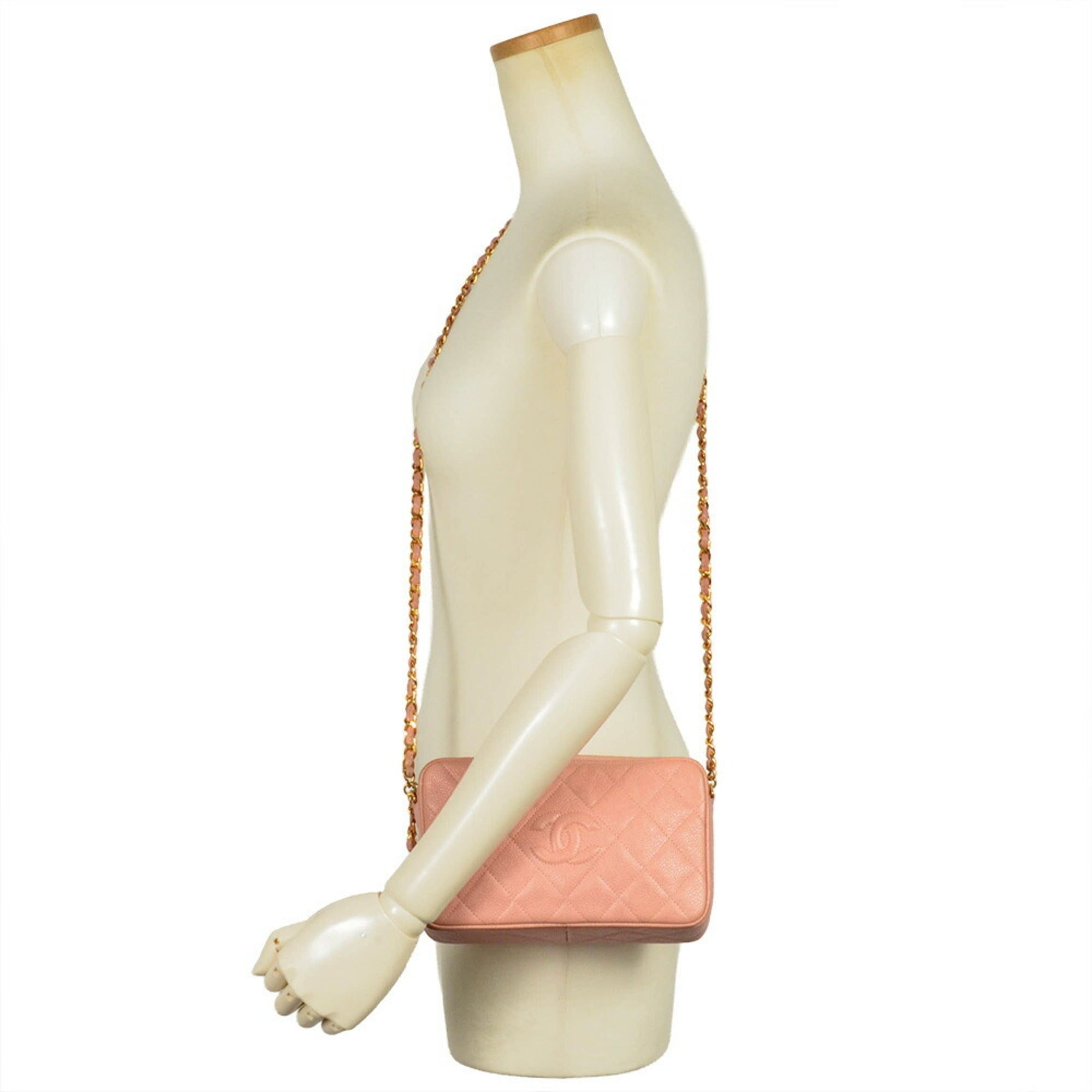 Chanel Pink Grained Calfskin Shoulder Bag (Pre-Owned)